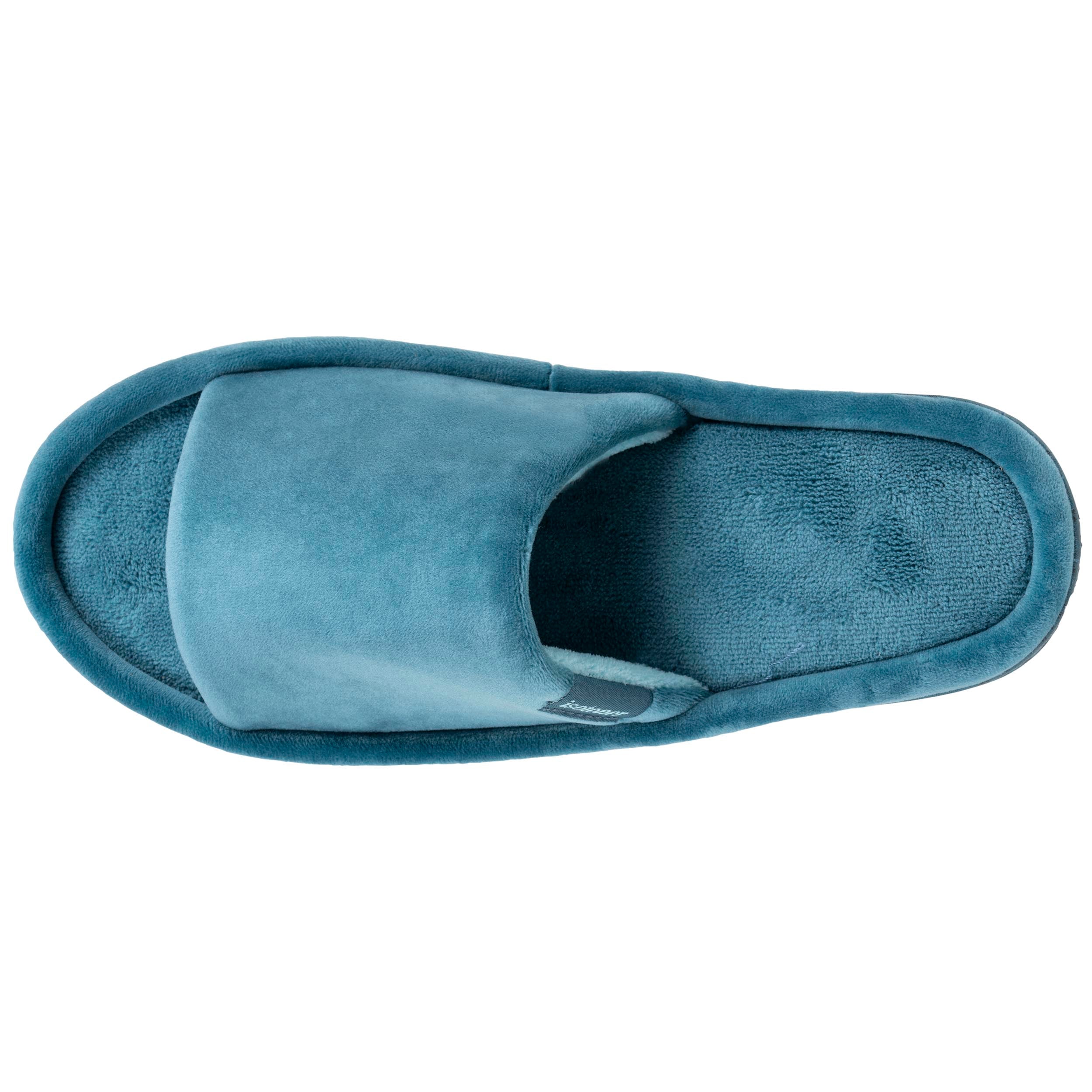 isotoner-chaussons-sandales-plateforme-femme-bleu-canard-3-5-cm image 3