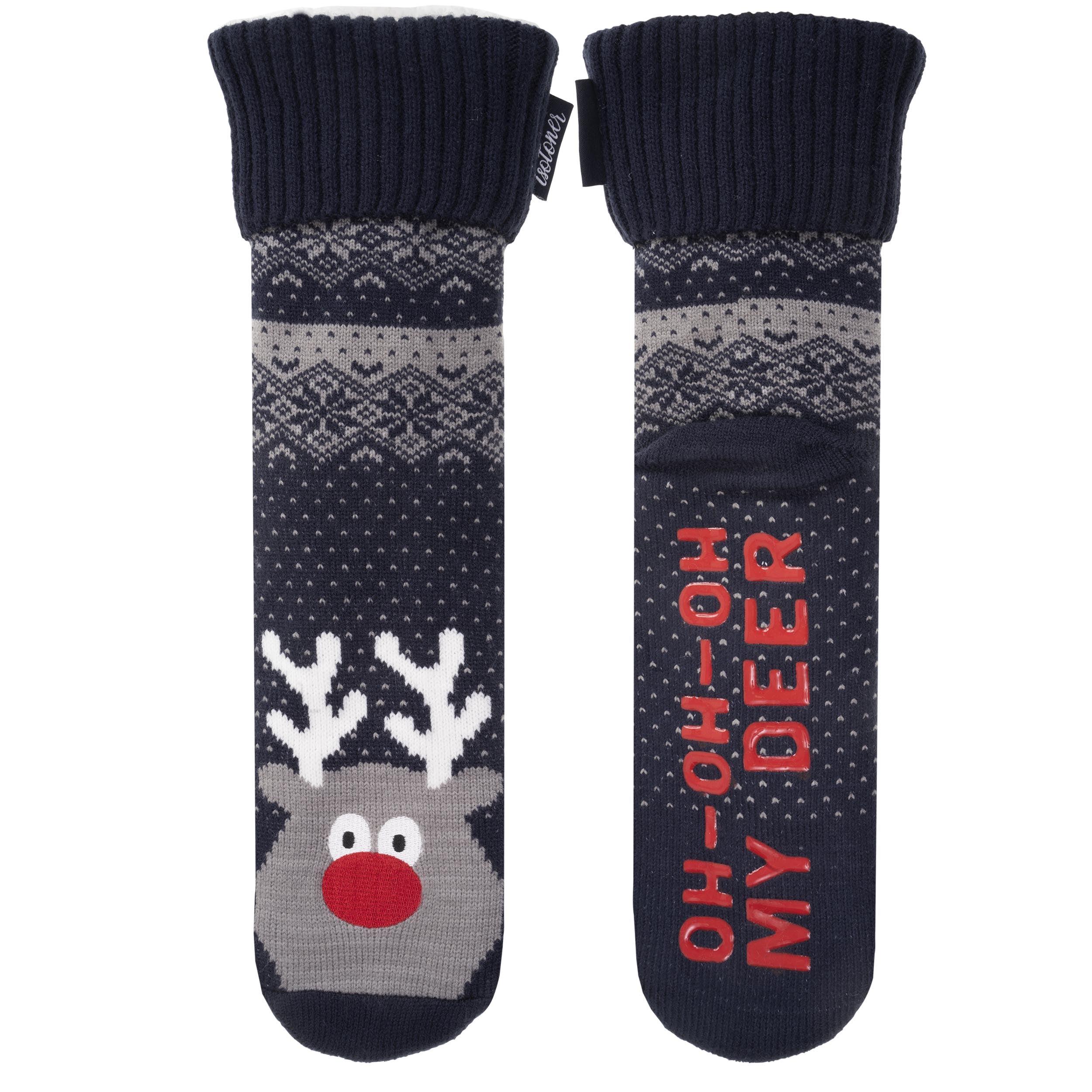 isotoner-chaussettes-fourr-es-homme-no-l-marine image 3