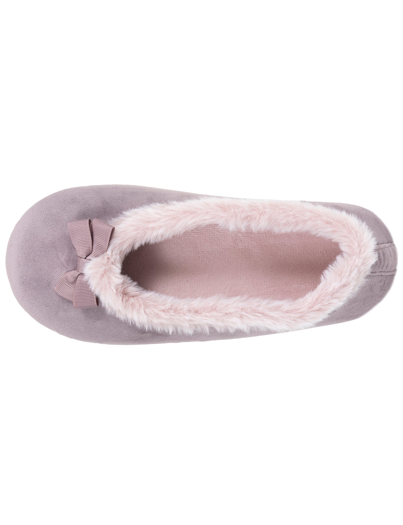isotoner-chaussons-ballerines-femme-microvelours-taupe image 7