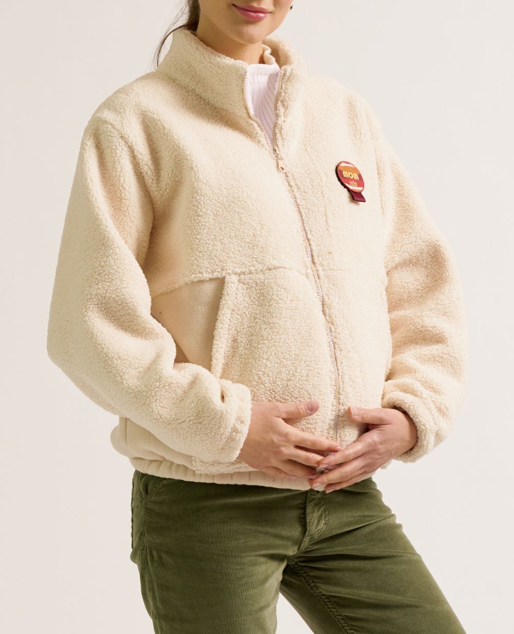 cache-c-ur-veste-polaire-mixte-de-grossesse-et-portage-sasha-beige image 5