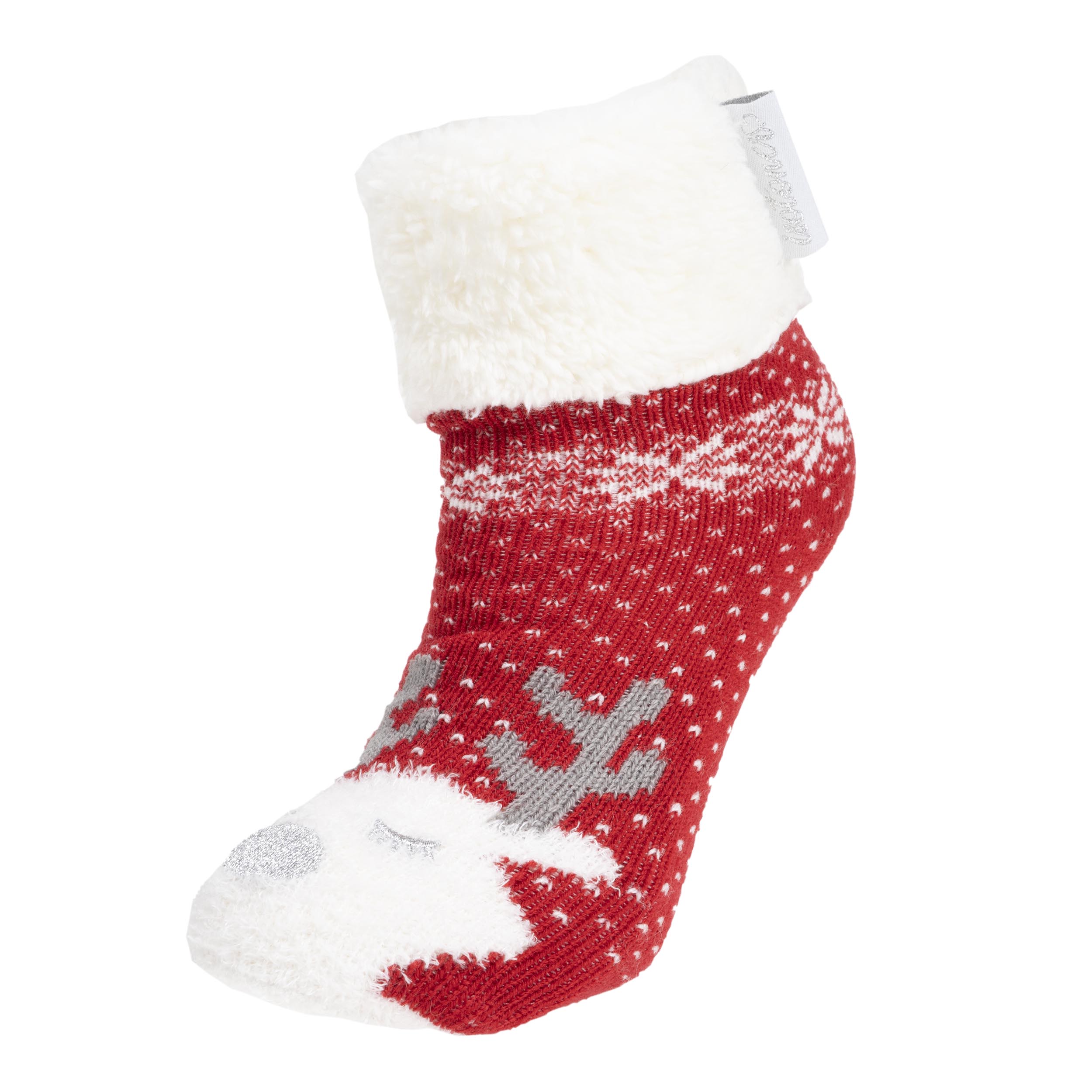 isotoner-chaussettes-fourr-es-fille-no-l-rouge-renne-1-8-ans image 2