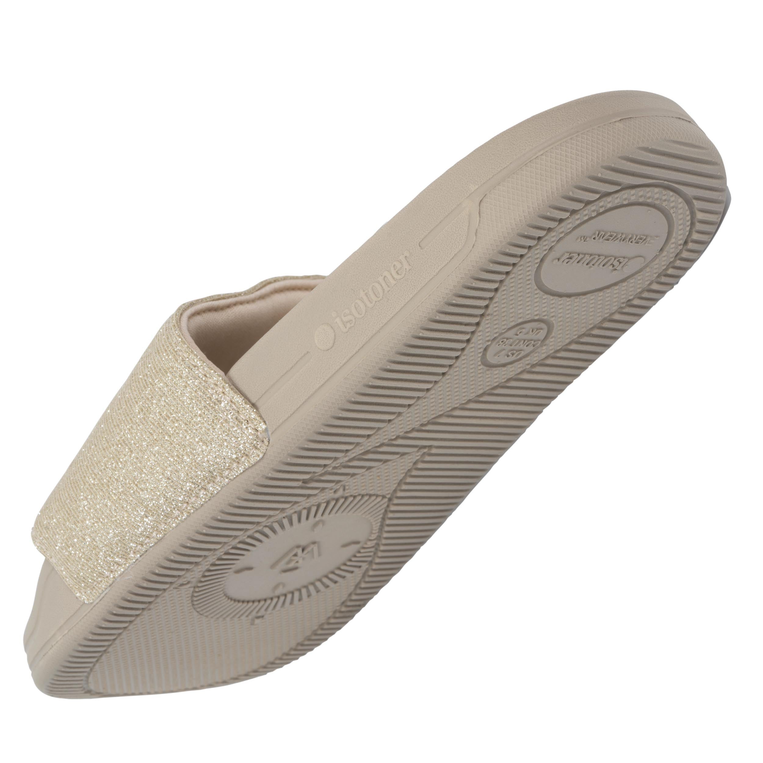 isotoner-mules-claquettes-femme-everywear-beige-paillet image 5