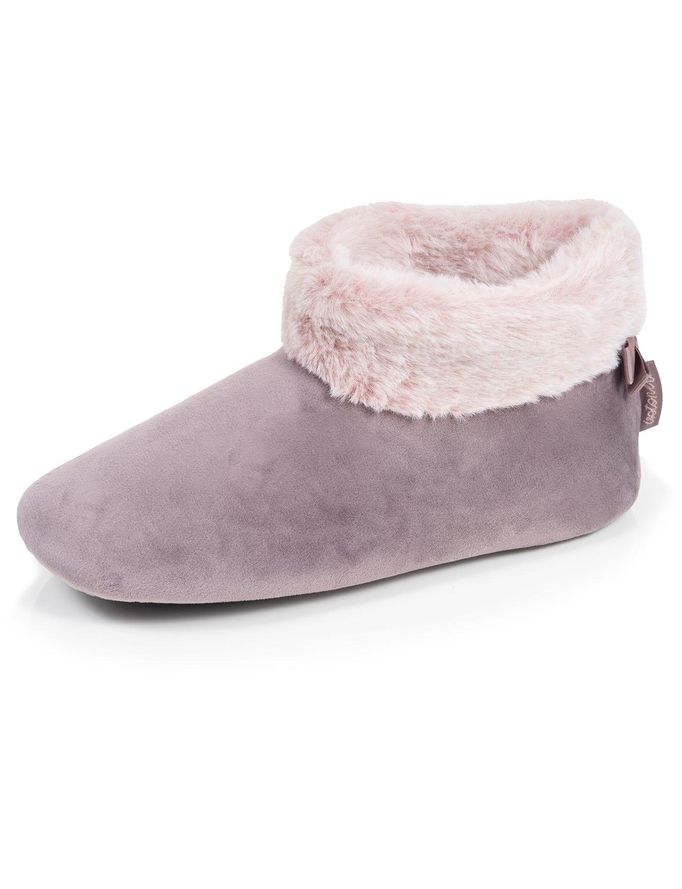 isotoner-chaussons-bottillons-femme-microvelours-taupe image 6