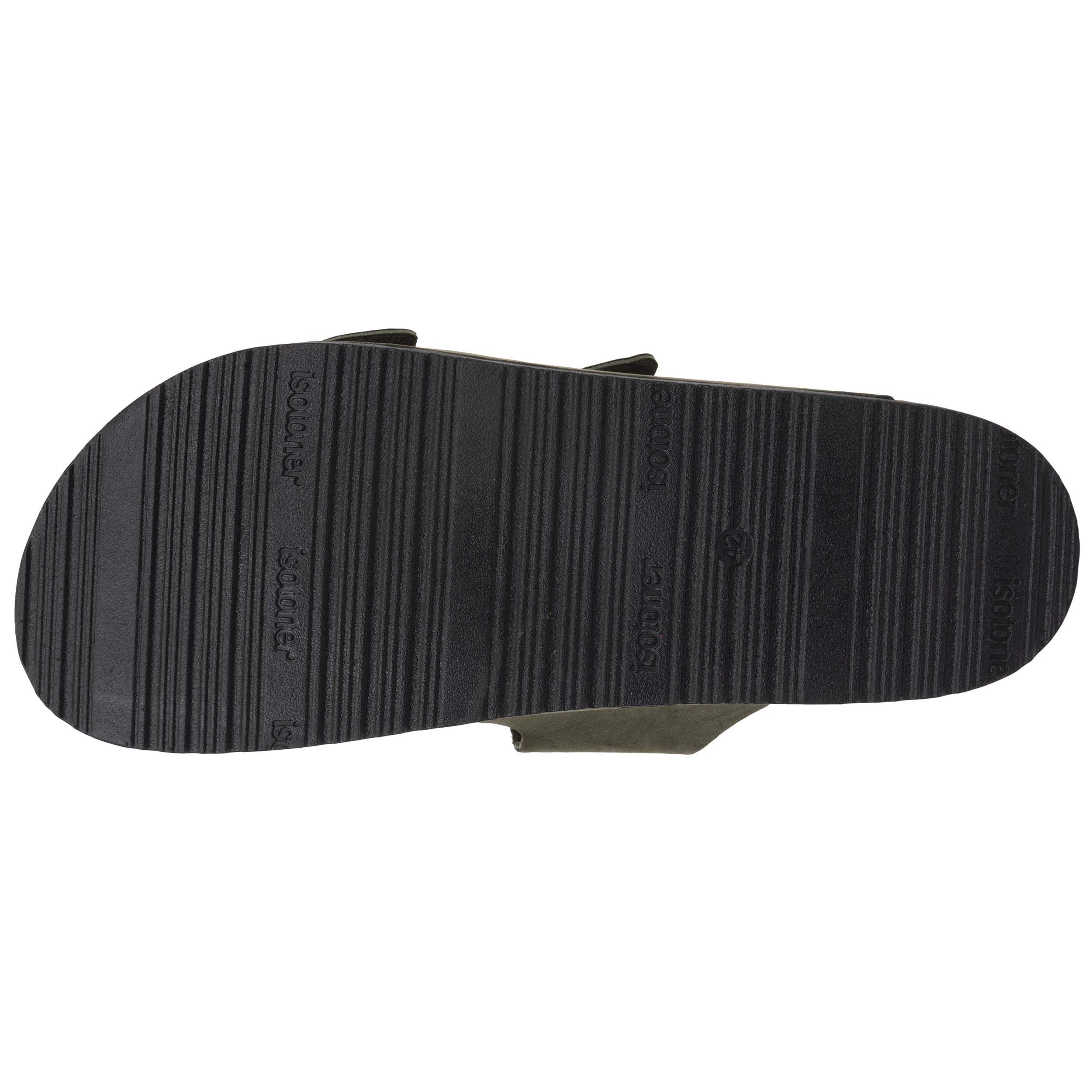 isotoner-mules-sandales-homme-double-bride-kaki-r-glable image 5