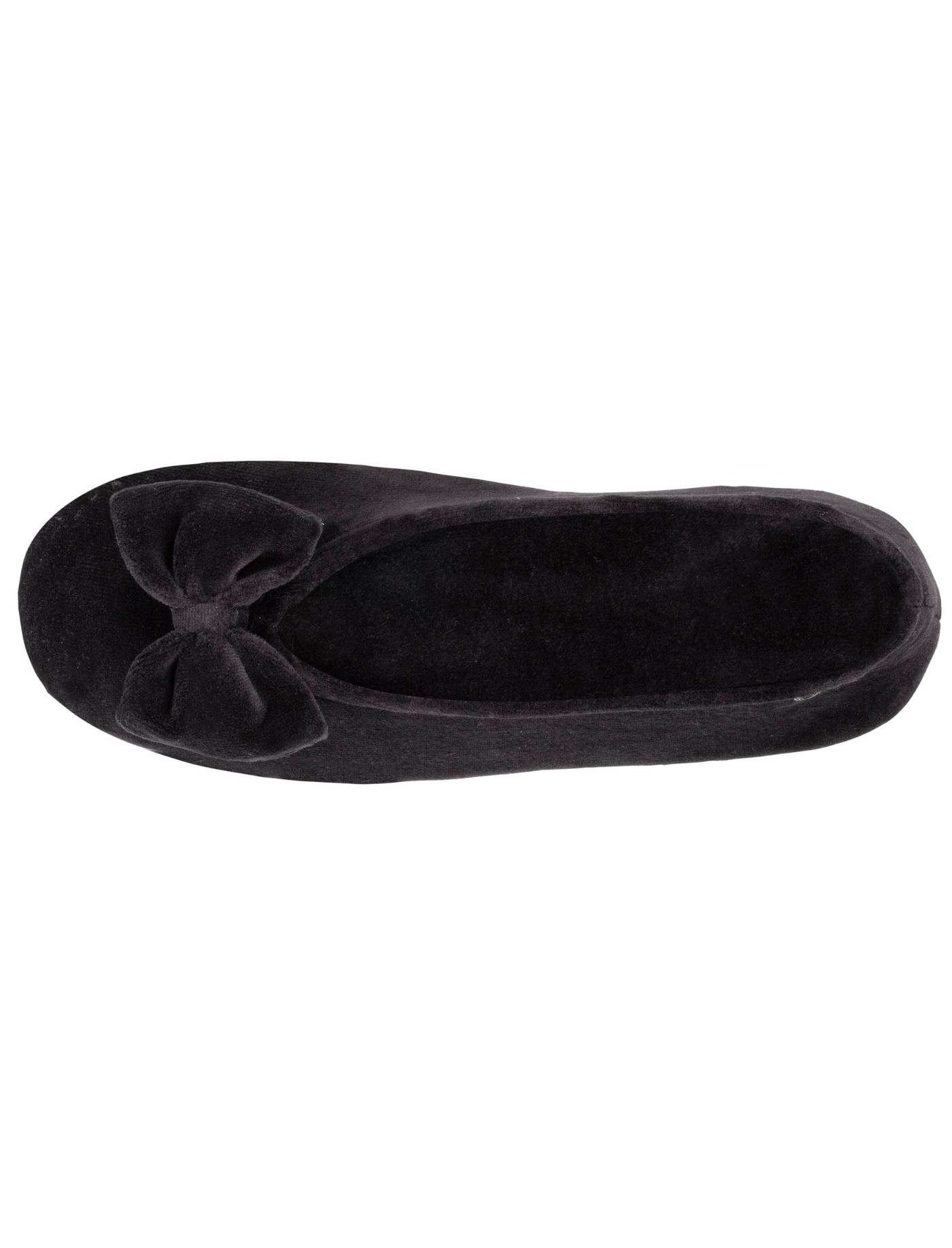 isotoner-chaussons-ballerines-femme-grand-n-ud-noir-coton-bio image 7