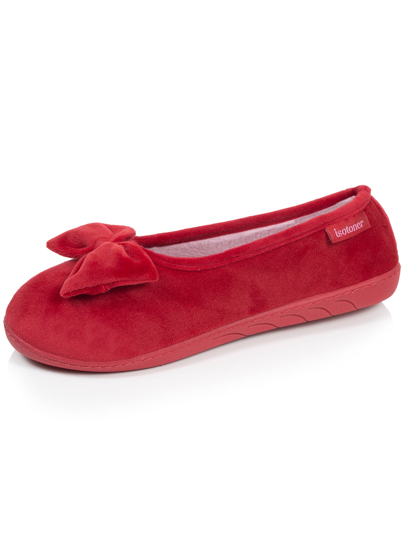 isotoner-chaussons-ballerines-femme-n-ud-rouge image 6