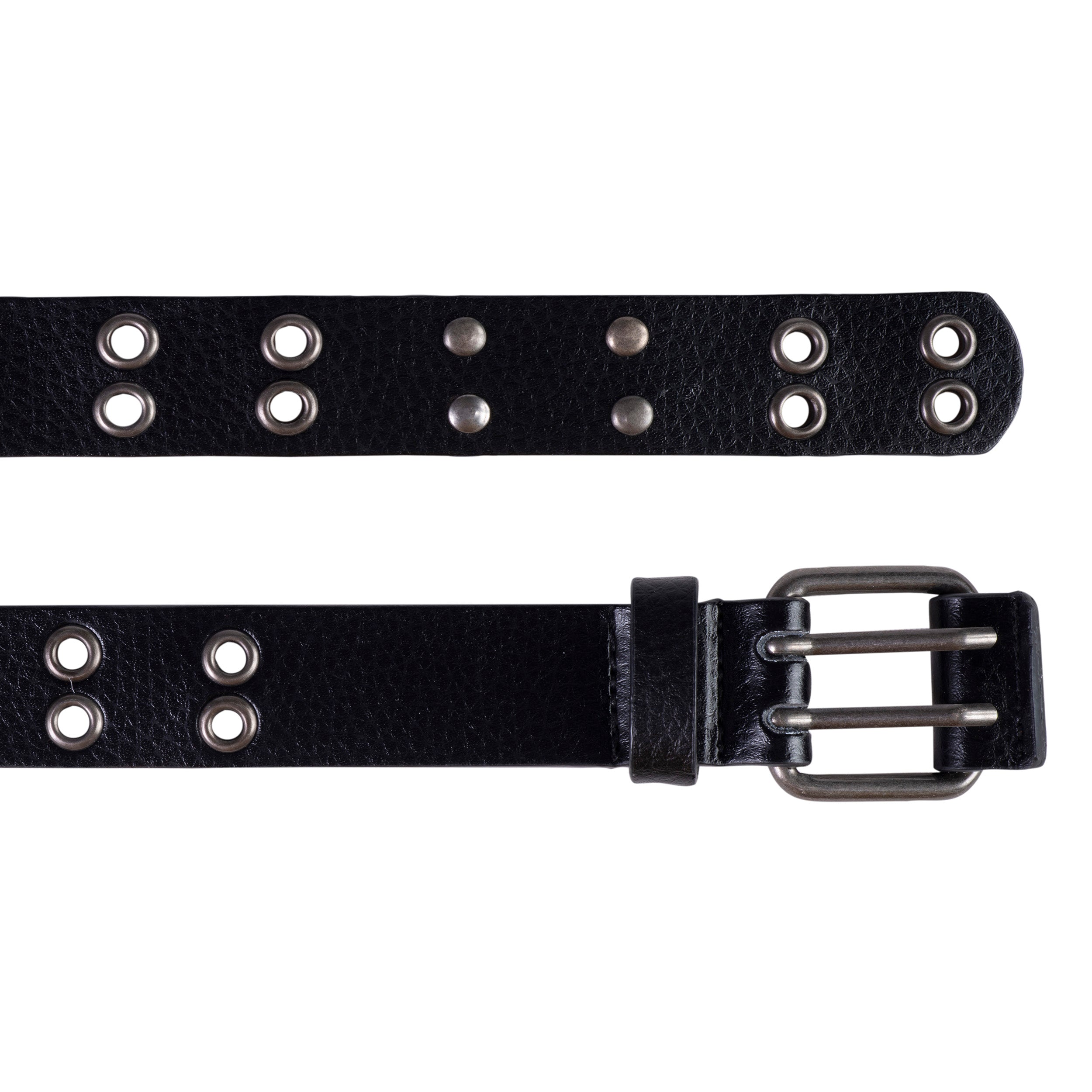 isotoner-ceinture-femme-grain-e-noir-illets image 2