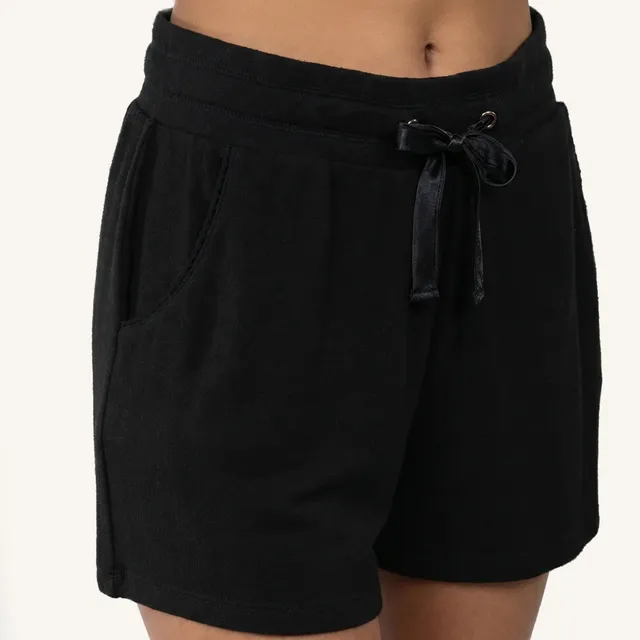 isotoner-short-femme-noir-viscose-ecovero-broderies image 1