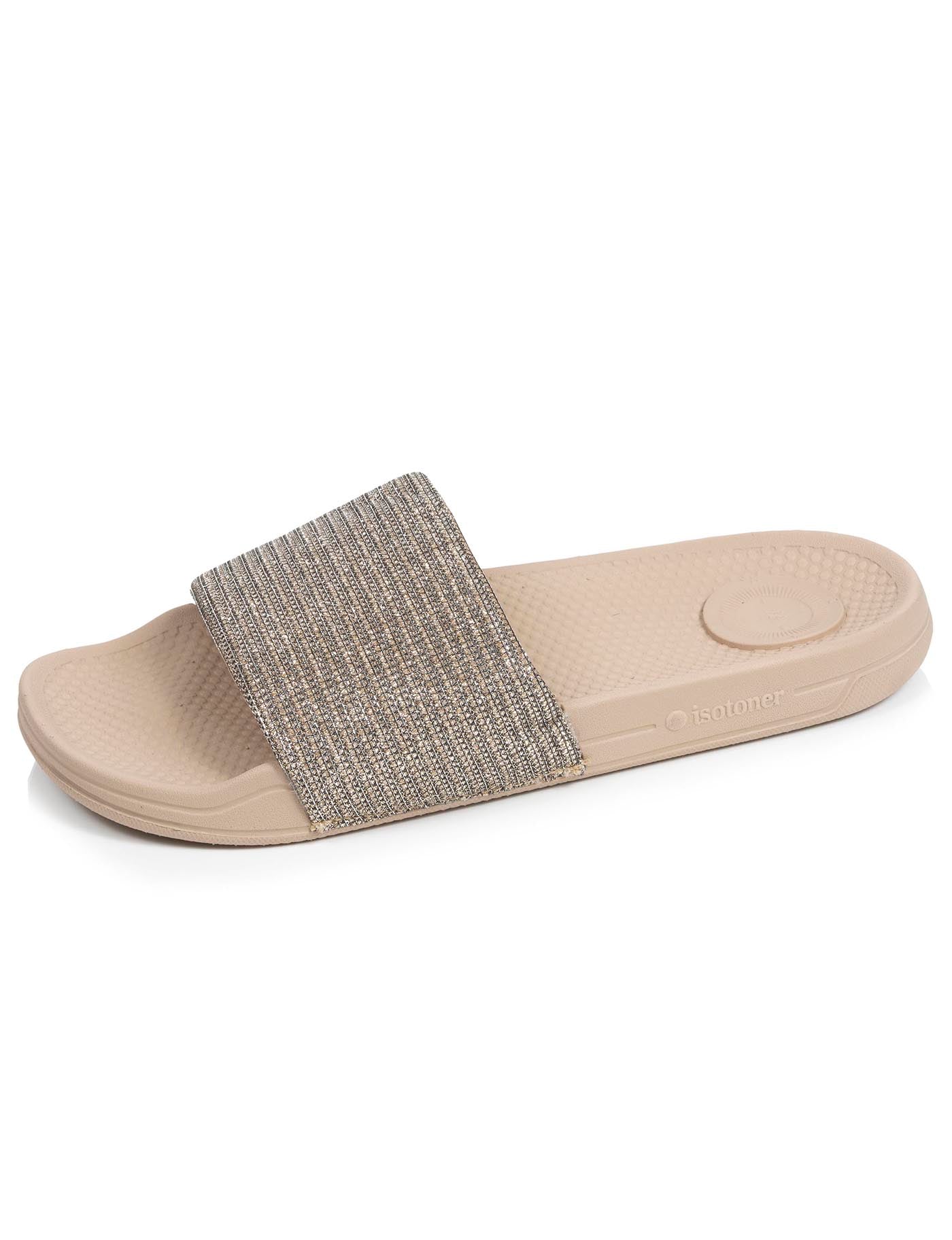 isotoner-mules-claquettes-femme-everywear-beige-strass image 6