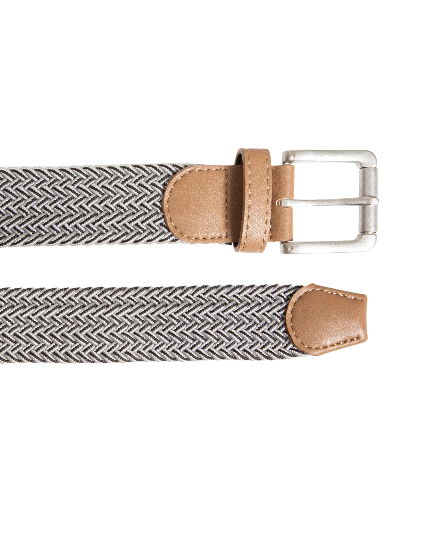 isotoner-ceinture-homme-tress-e-bicolore-gris-chin-3-5-cm image 7