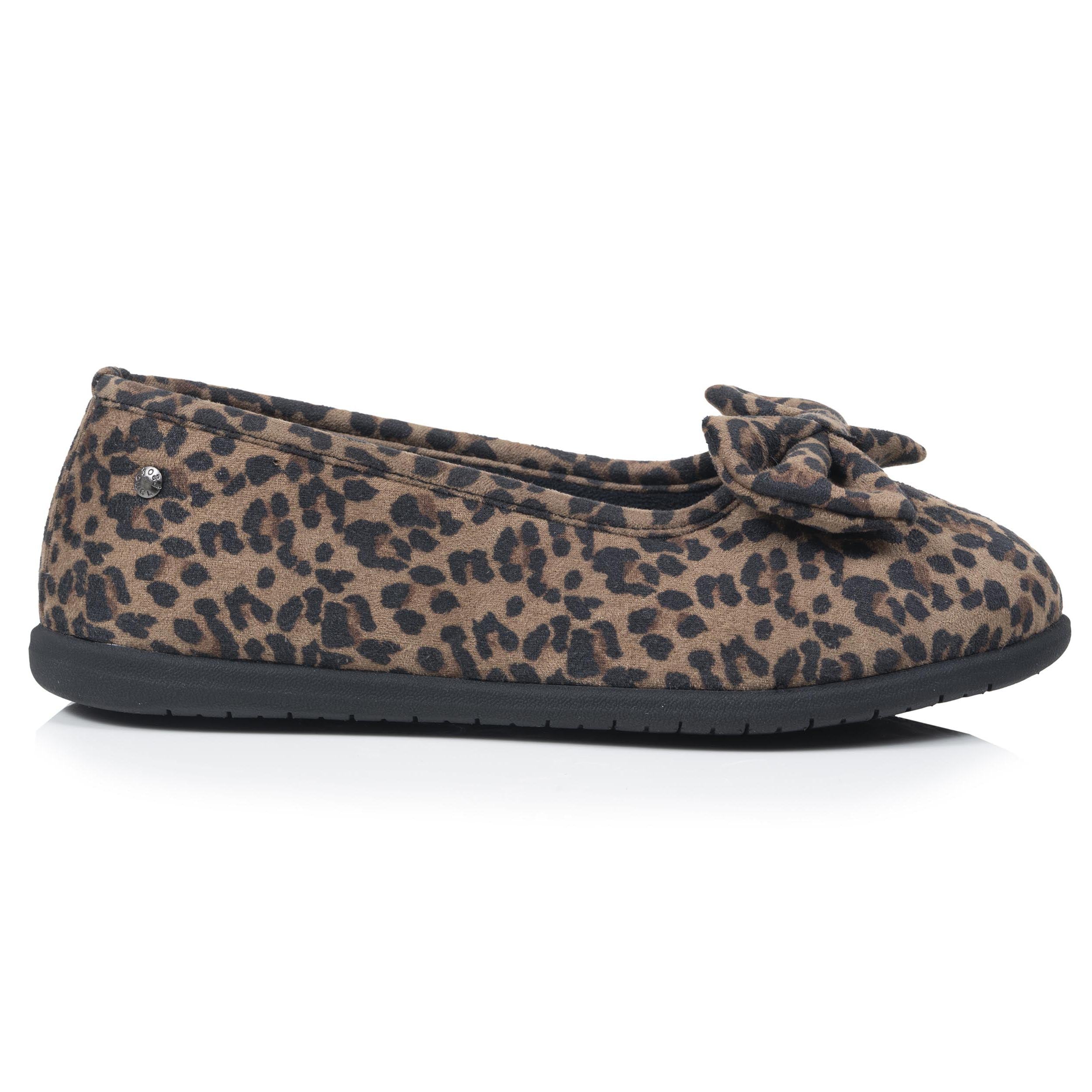 isotoner-chaussons-ballerines-femme-l-opard-fonc image 8