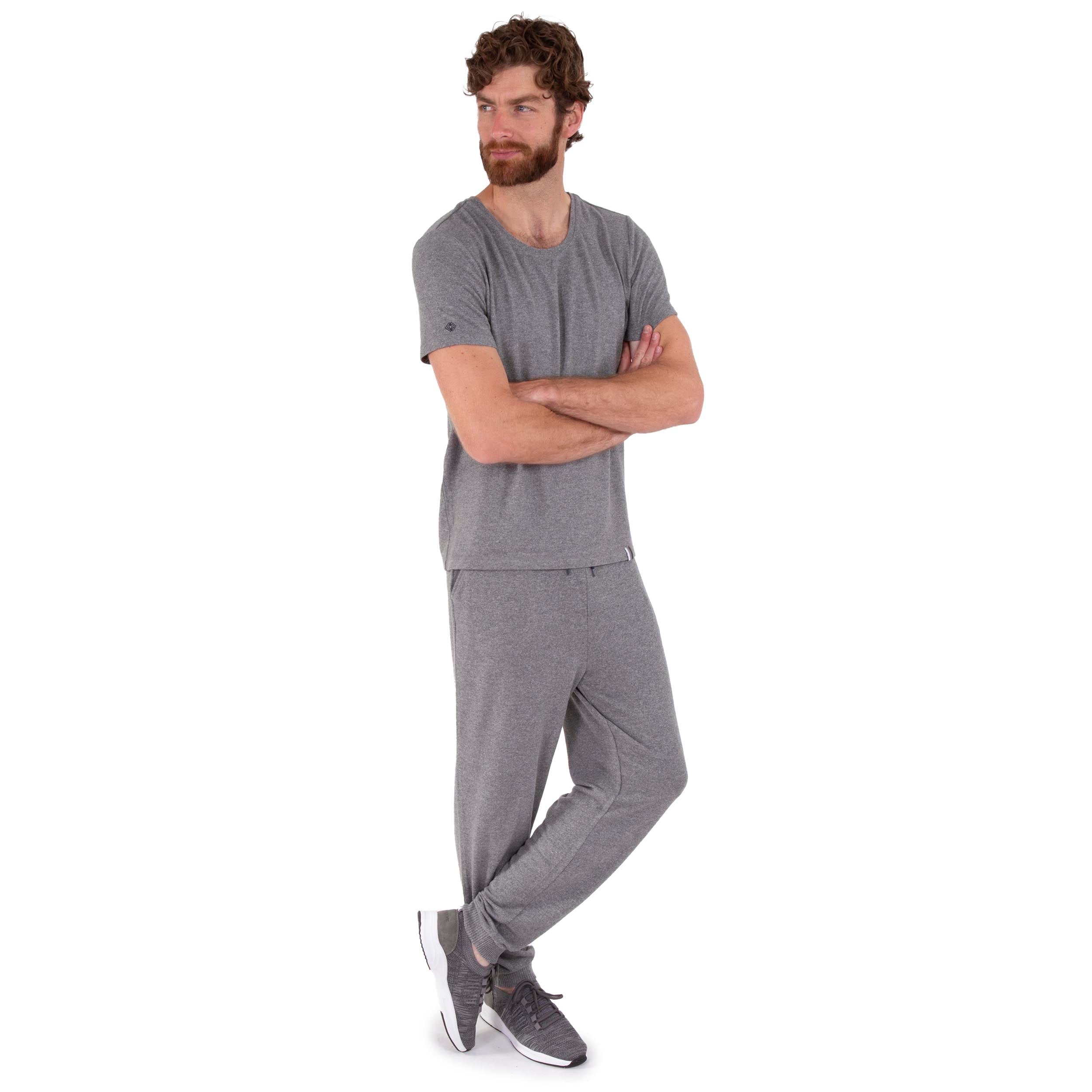 isotoner-pantalon-jogger-homme-gris-viscose-ecovero image 8