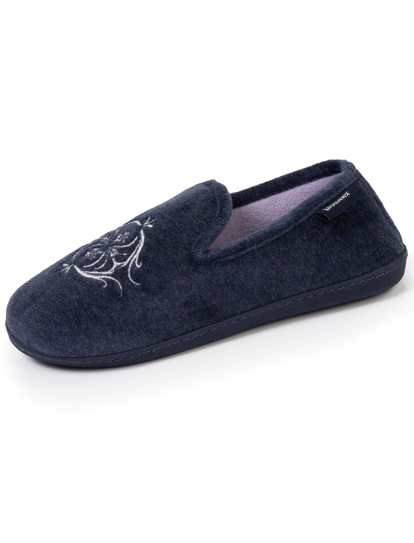 isotoner-chaussons-charentaises-femme-marine-brod-m-moire-de-forme image 6