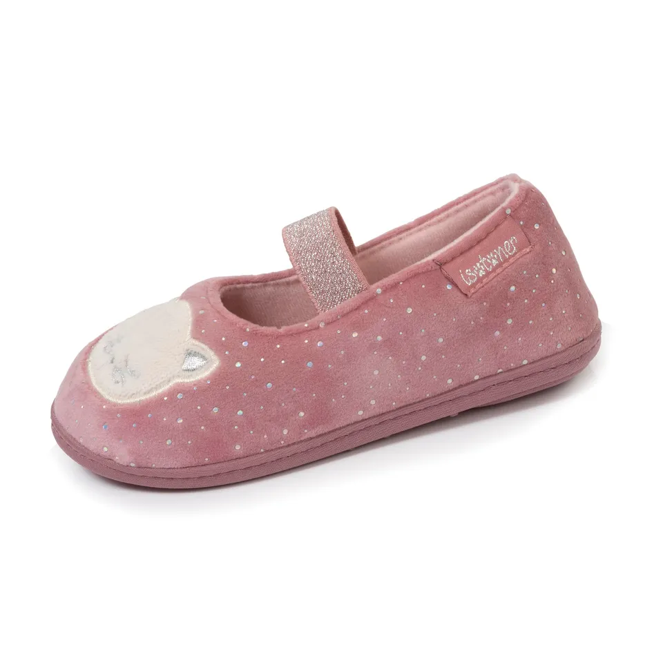 isotoner-ballerines-enfant-rose-chat image 1