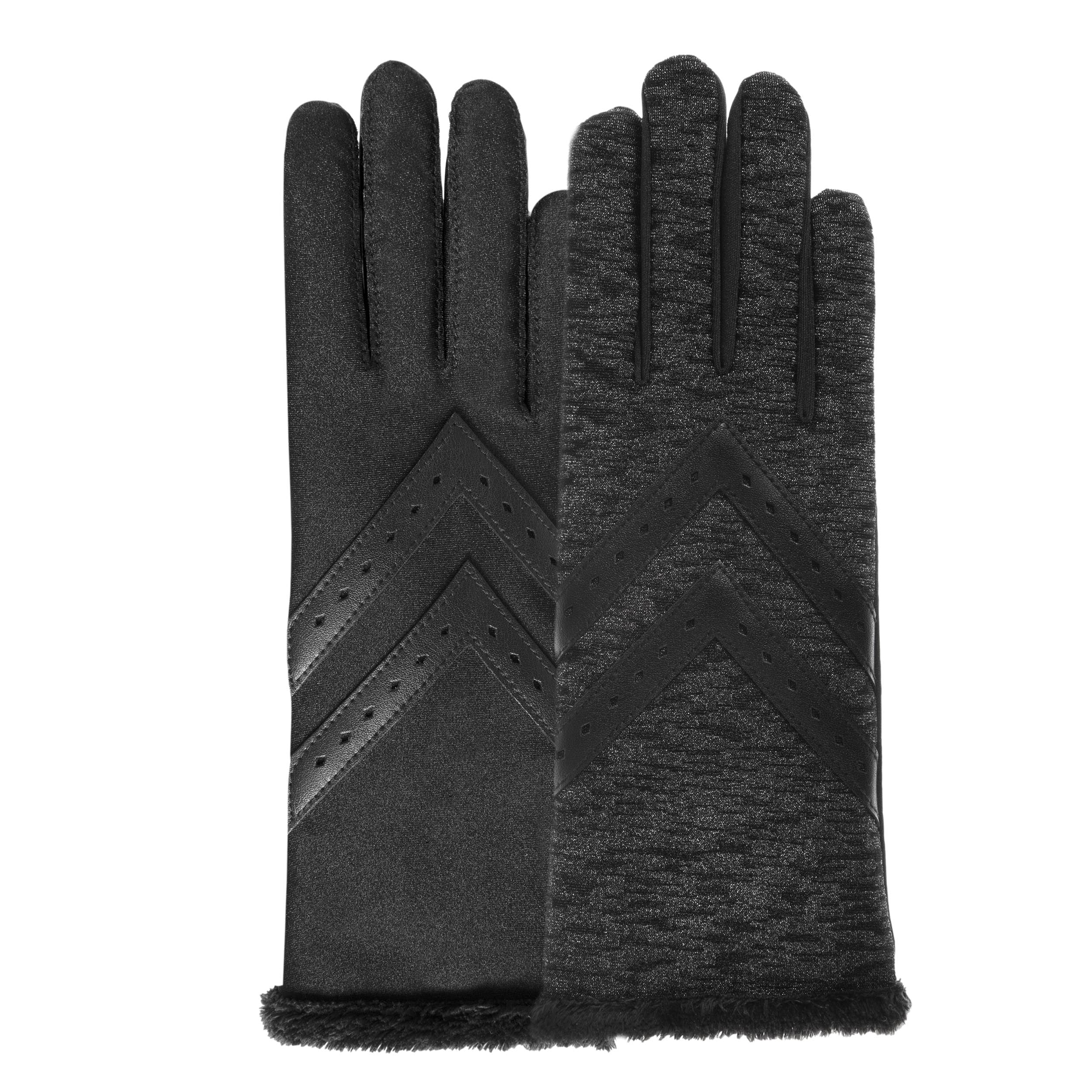 isotoner-gants-femme-tissu-recycl-noir-doubl-tactile image 2