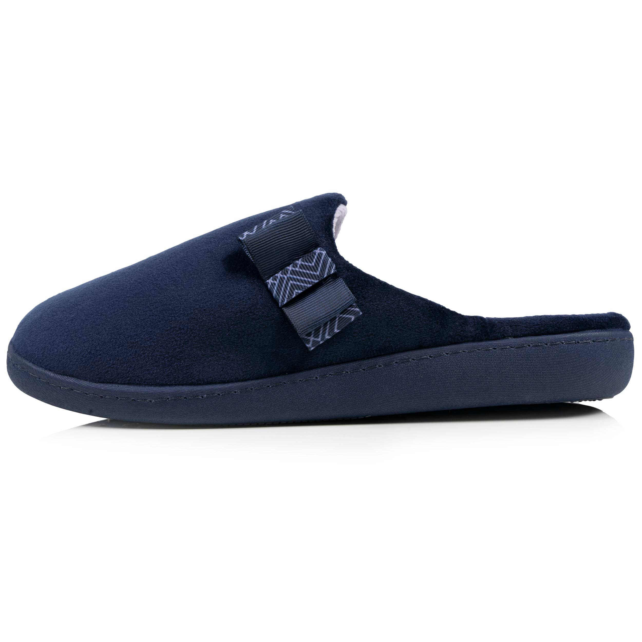 isotoner-chaussons-mules-femme-marine-n-ud-graphique image 3