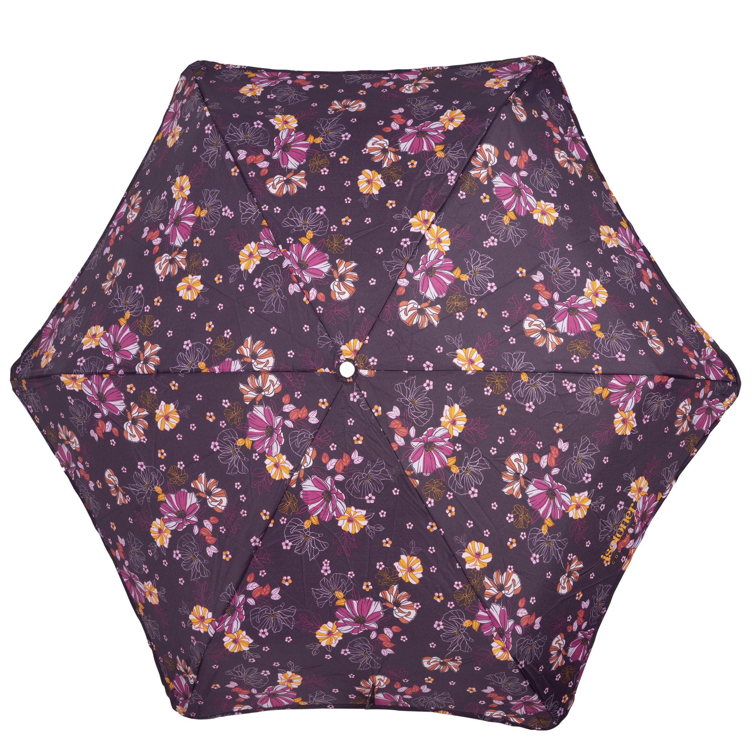 isotoner-parapluie-x-tra-solide-23-cm-fleurs-aubergine image 3