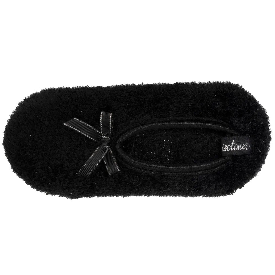 isotoner-chaussettes-femme-peluche-noir-n-ud-satin image 1