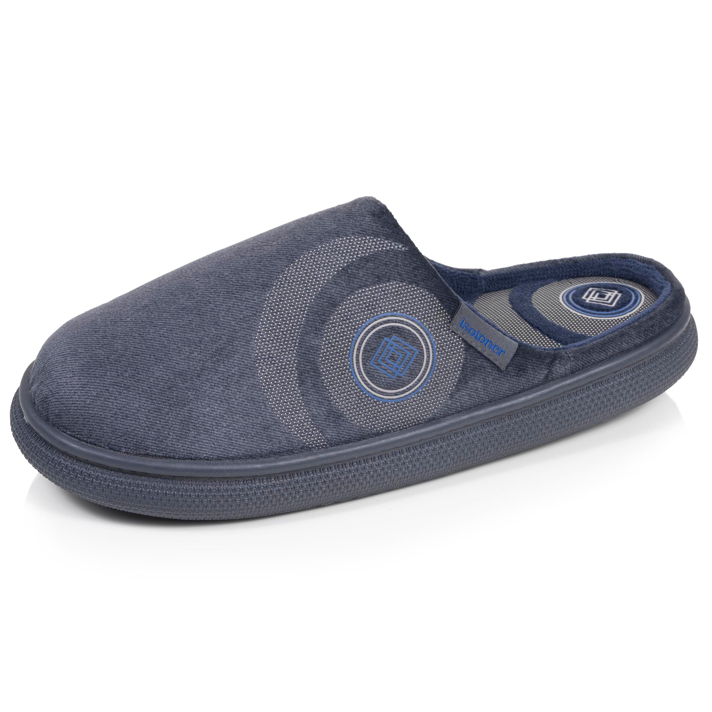 isotoner-chaussons-mules-homme-bloup-marine-chin image 1