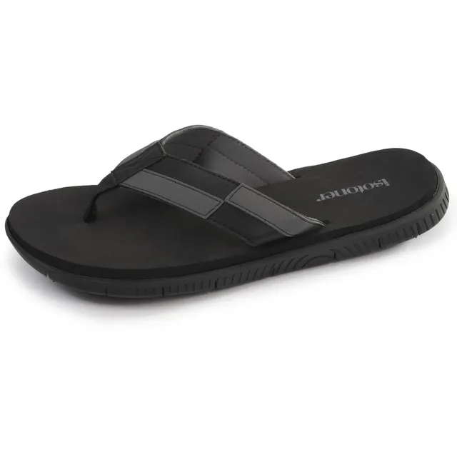 isotoner-tongs-sport-homme-confort-noir-gris image 1