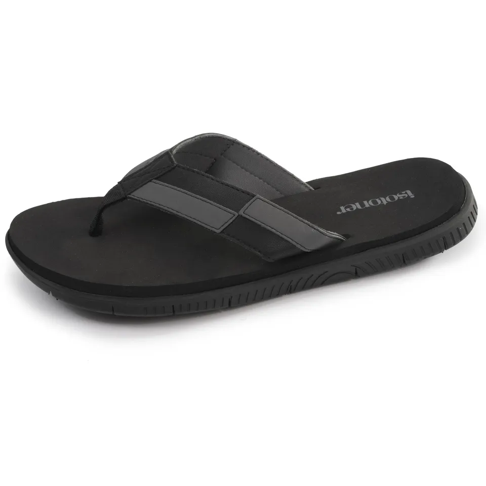 isotoner-tongs-sport-homme-confort-noir-gris image 1