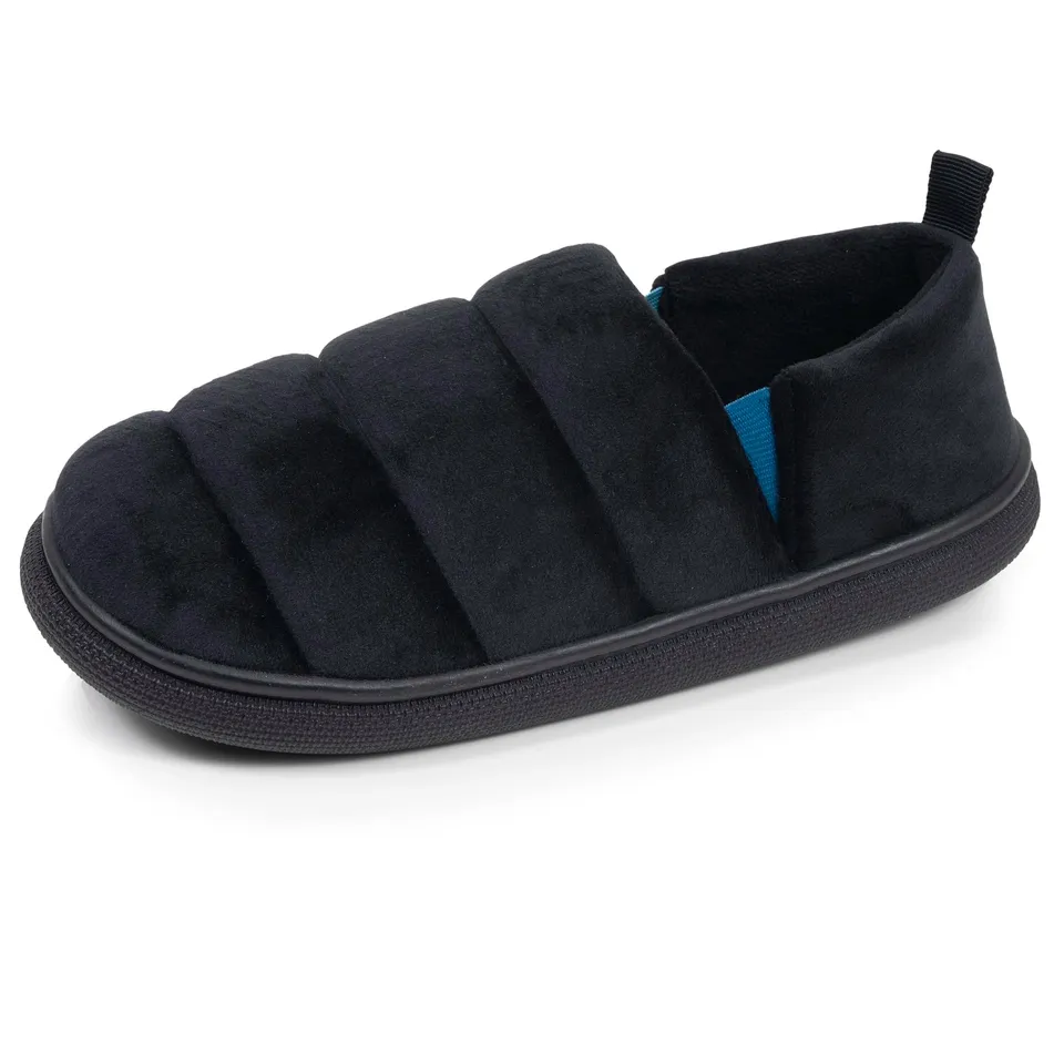 isotoner-chaussons-slippers-homme-bloup-noir-bleu image 1