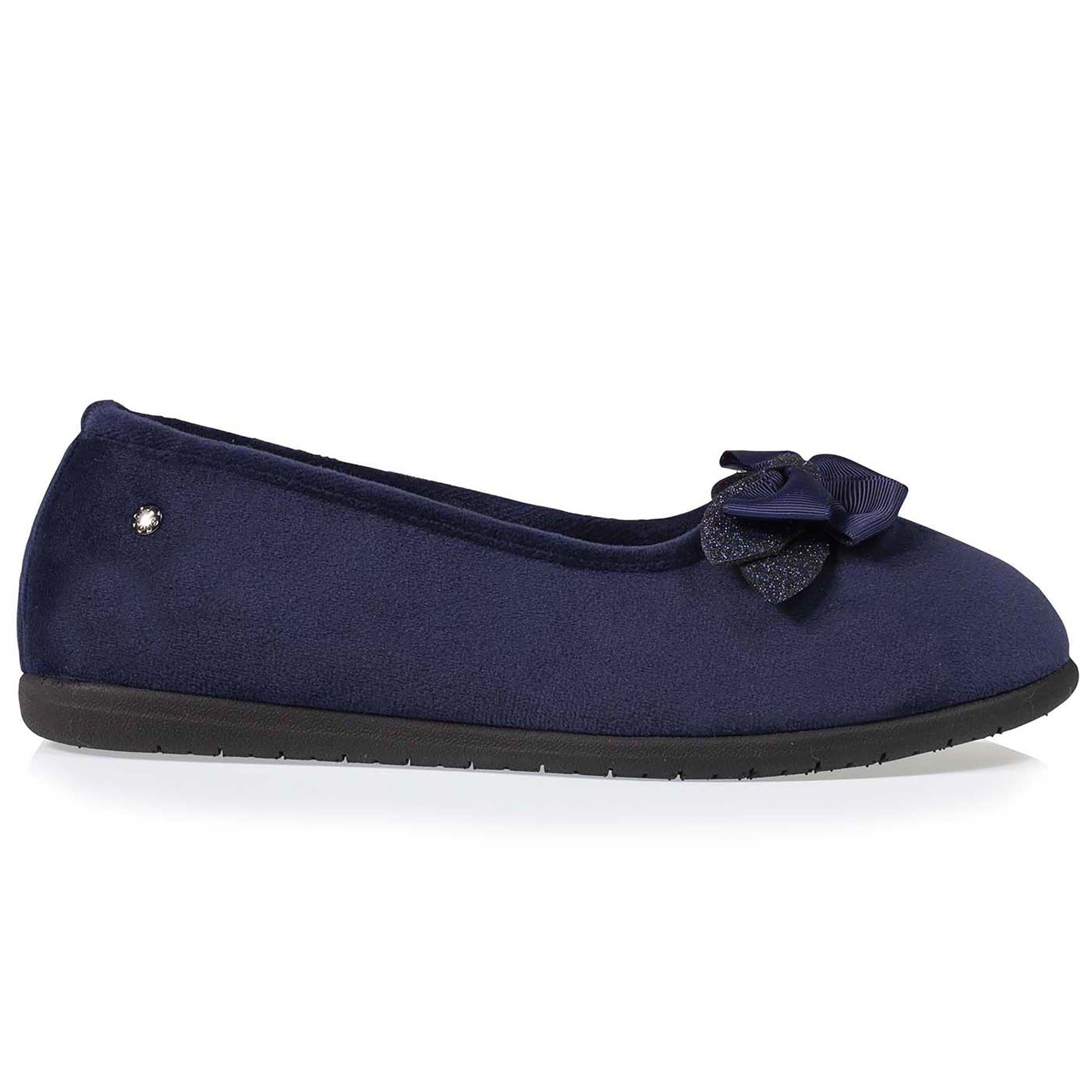 isotoner-chaussons-ballerines-femme-n-ud-marine-everywear image 8
