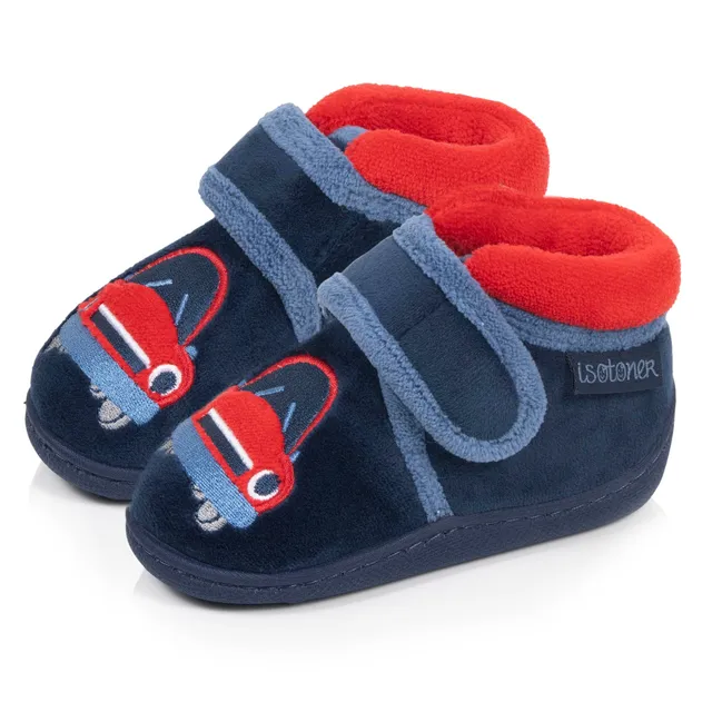 isotoner-chaussons-bottillons-scratch-b-b-marine image 1