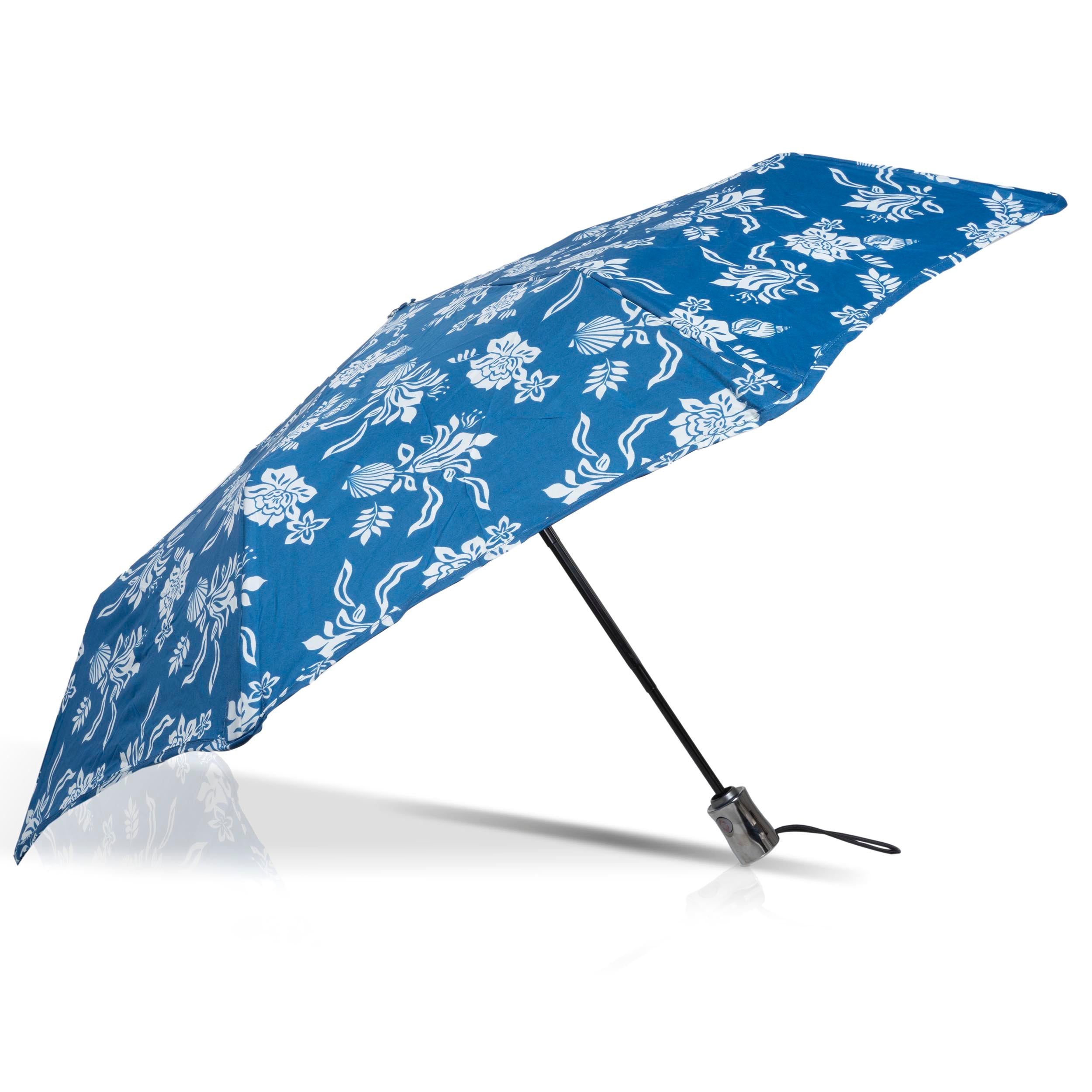 isotoner-parapluie-x-tra-solide-28-cm-coquillage-bleu-femme image 2