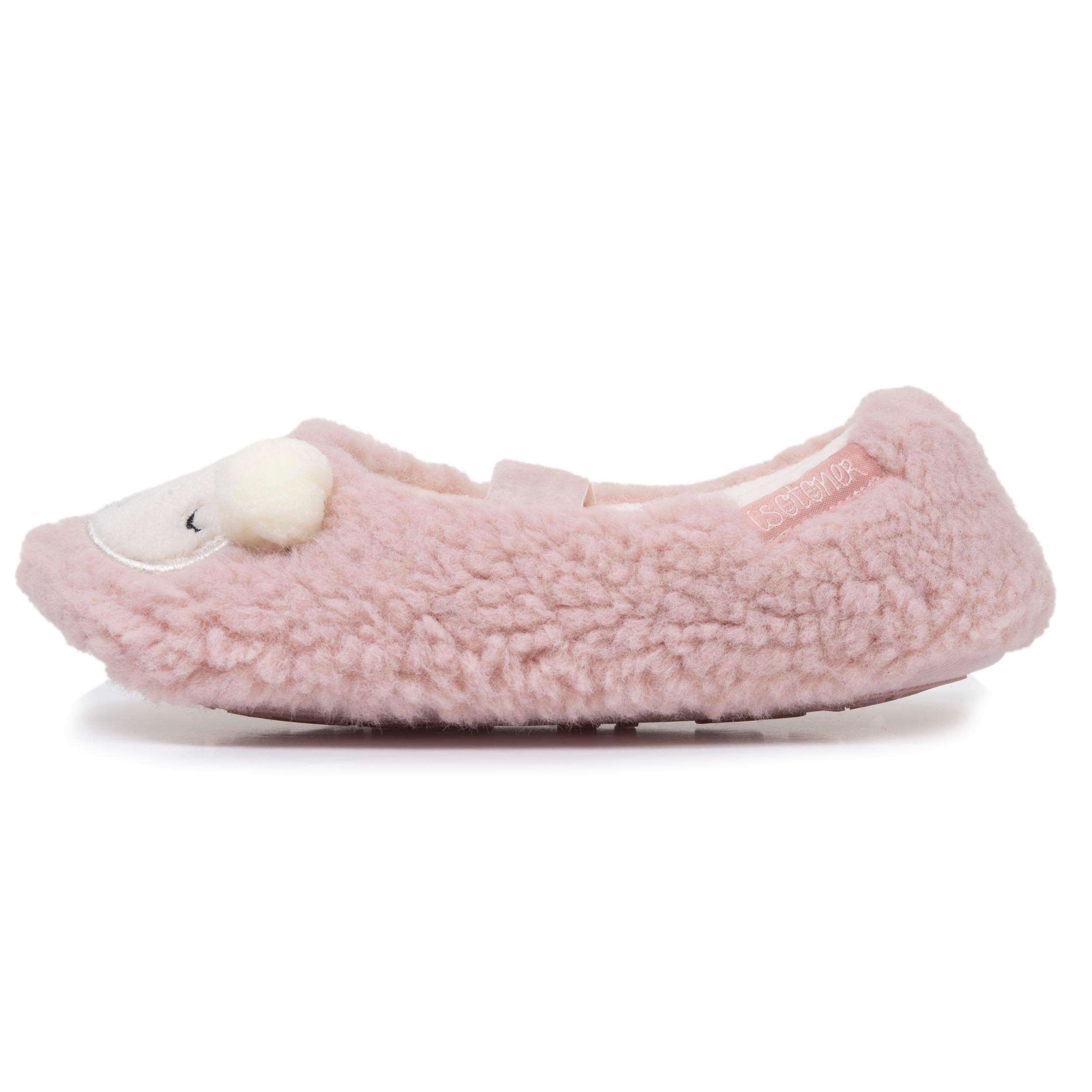 isotoner-chaussons-ballerines-fille-mouton-blush image 3