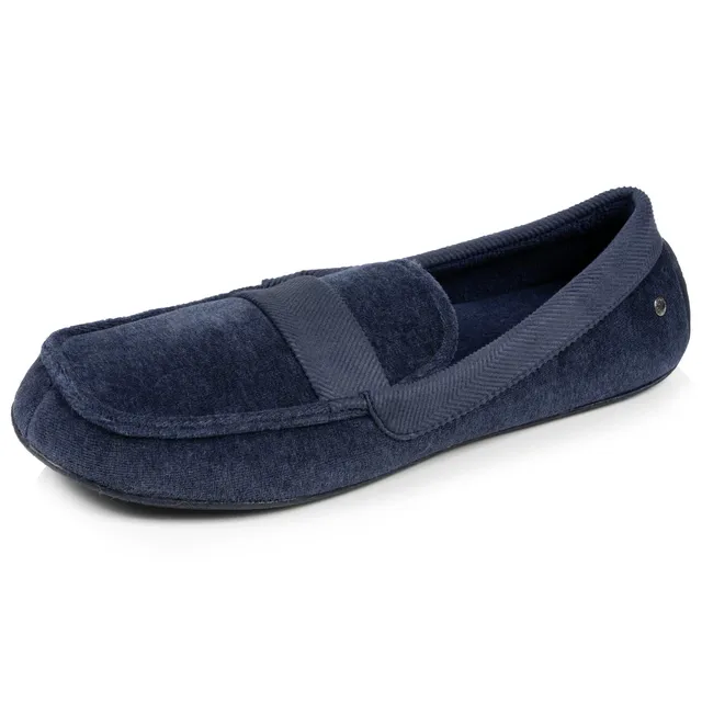 isotoner-chaussons-mocassins-homme-marine-chin image 1