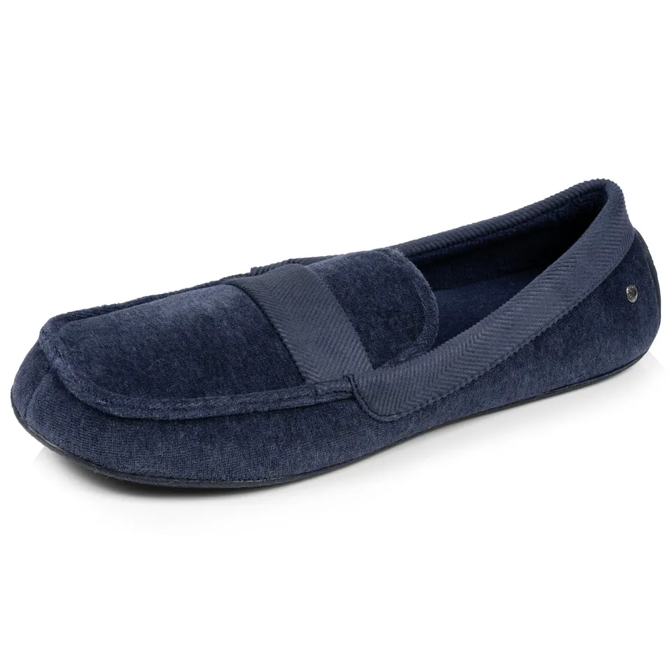 isotoner-chaussons-mocassins-homme-marine-chin image 1