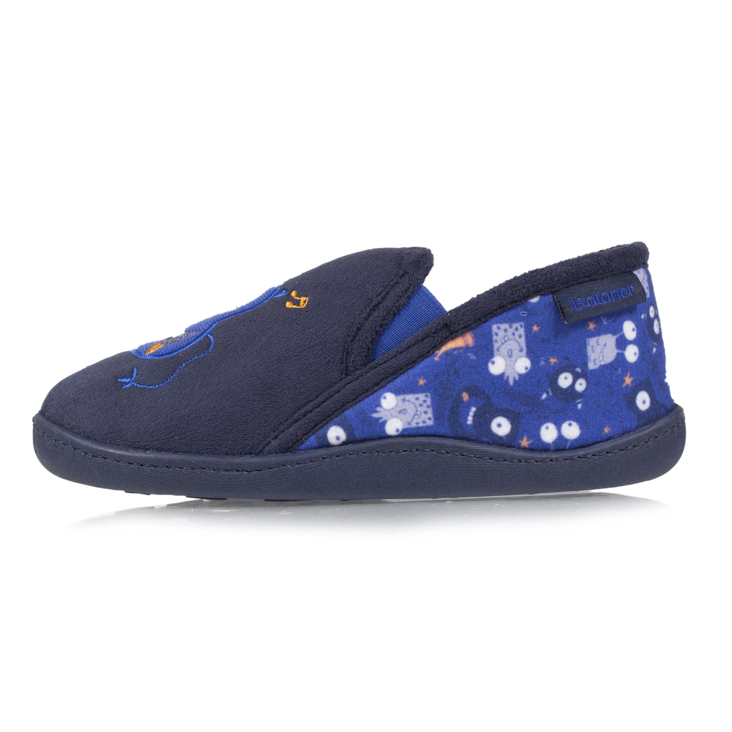 isotoner-chaussons-mocassins-enfant-monstre-su-dine-marine image 3