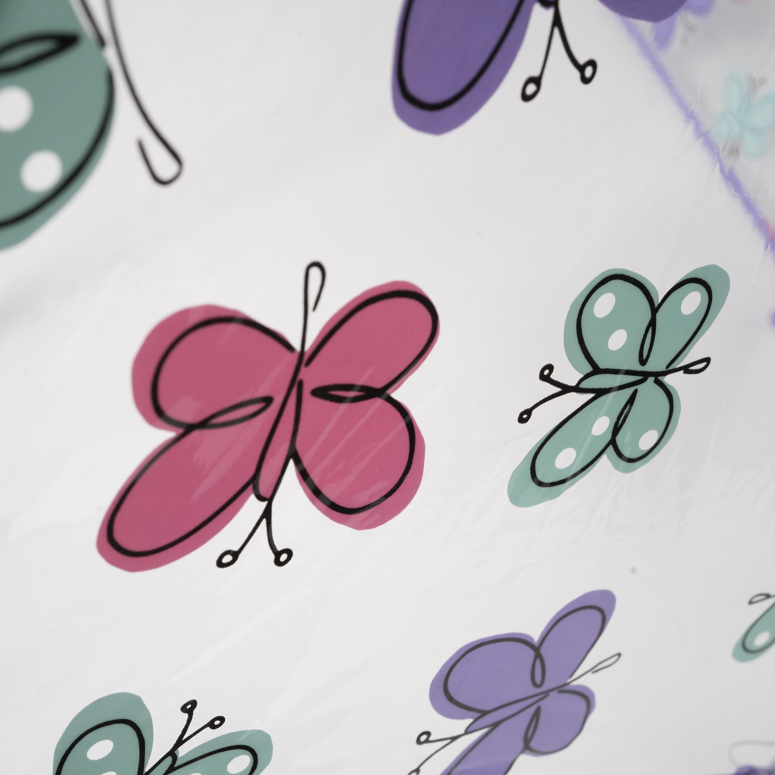 isotoner-parapluie-enfant-cloche-transparent-papillons image 3