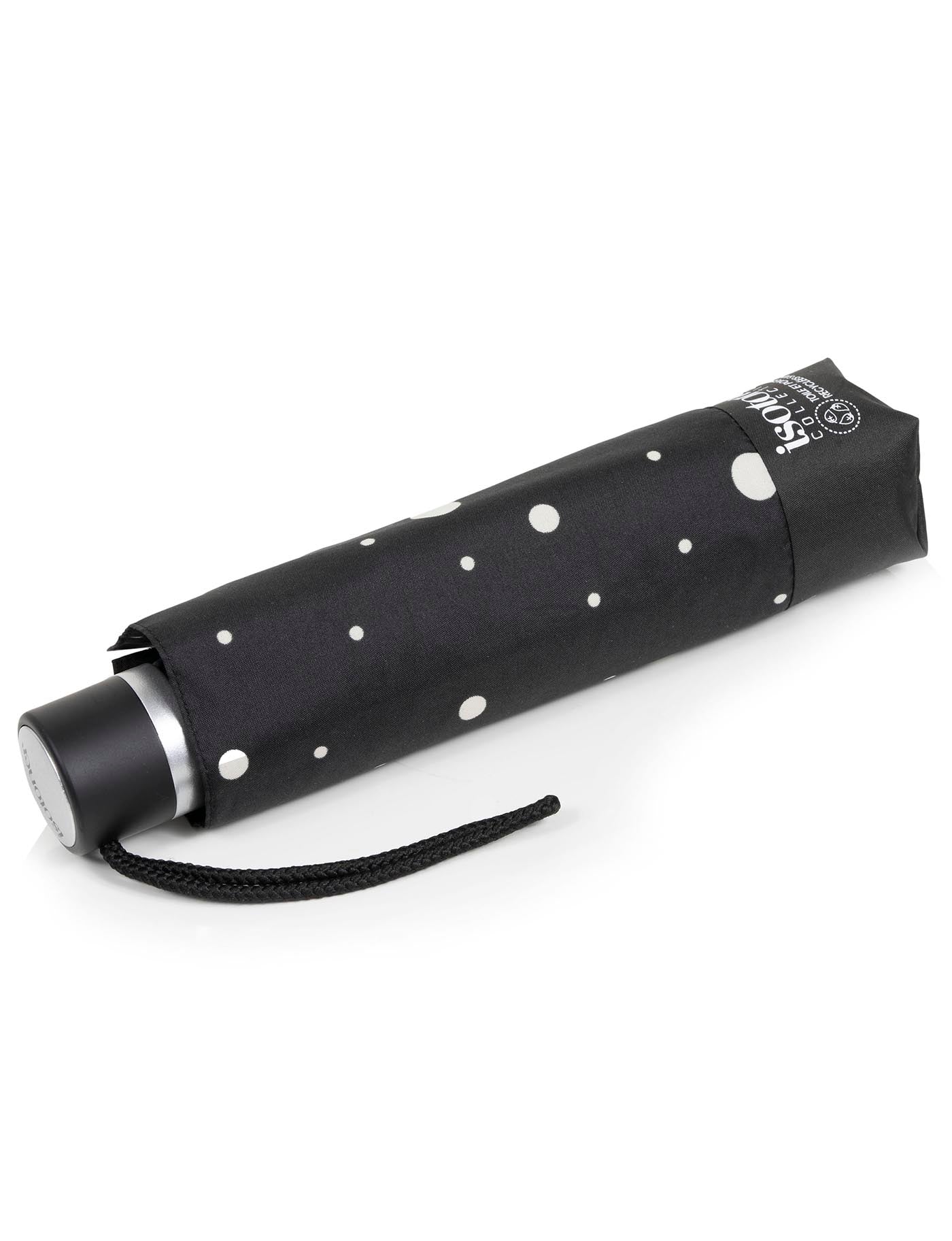isotoner-parapluie-pliant-pois-noir-jaune-petit-prix image 6