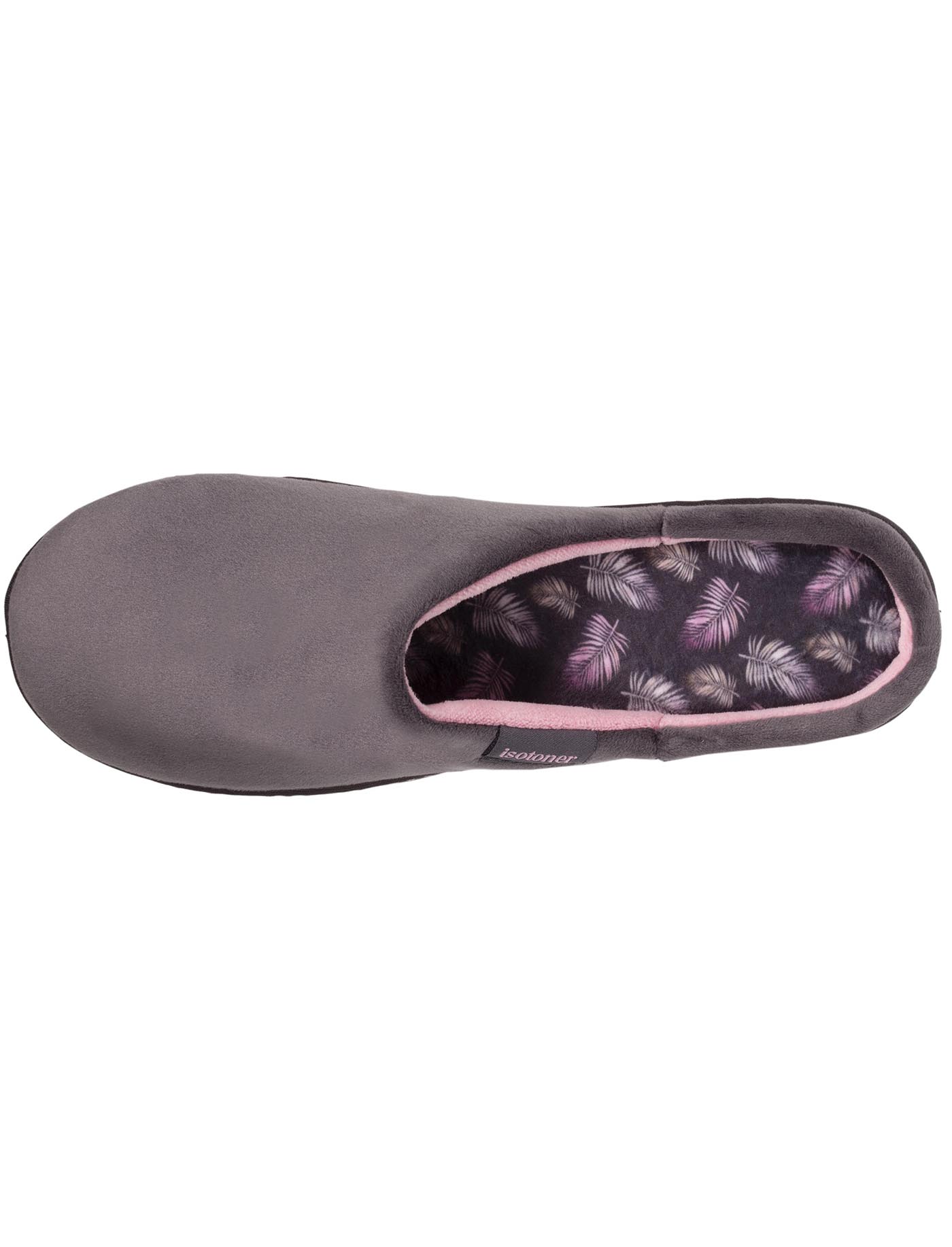isotoner-chaussons-mules-talon-femme-gris-fonc-rose-4-cm image 7