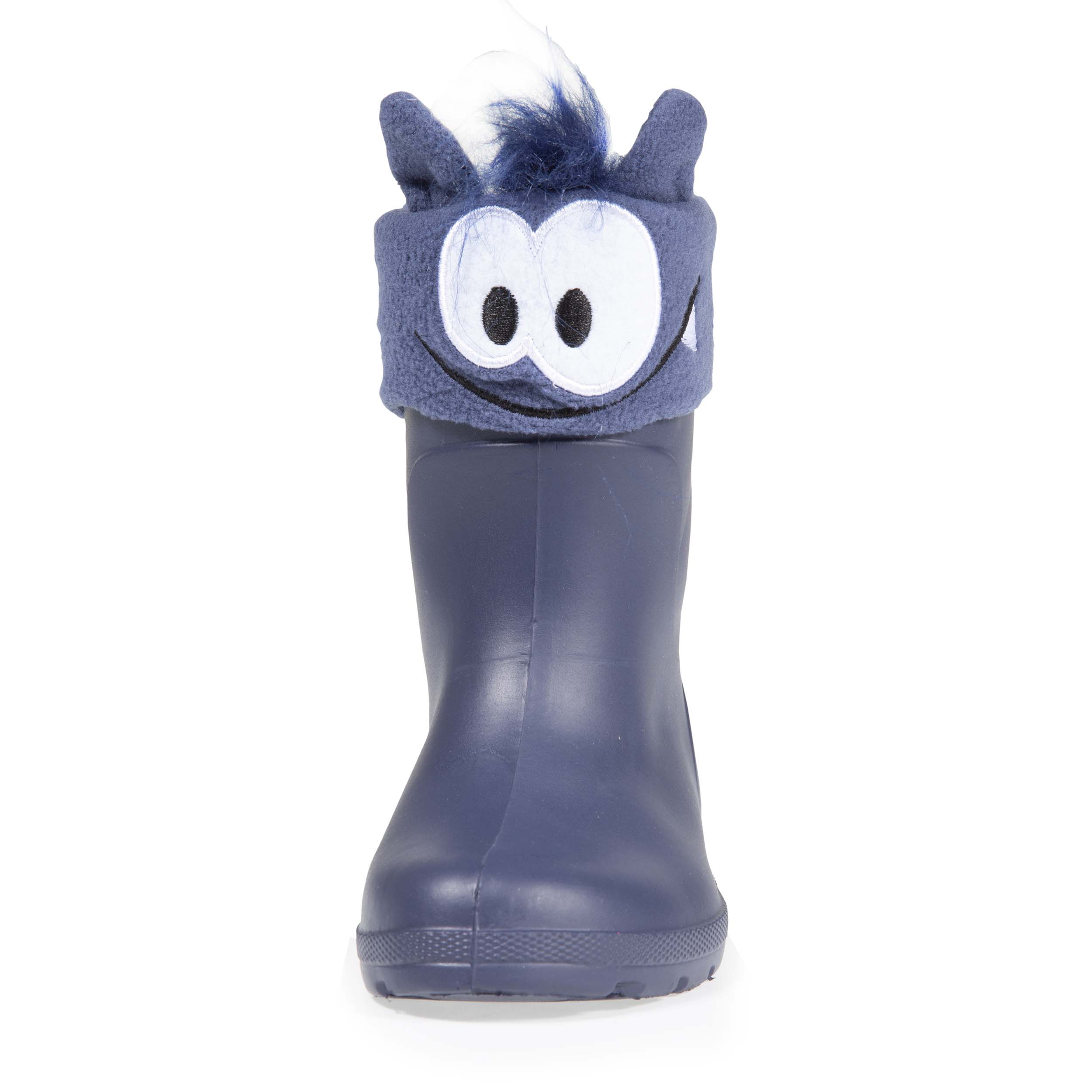 isotoner-bottes-de-pluie-enfant-bleu-chaussette-everywear image 2