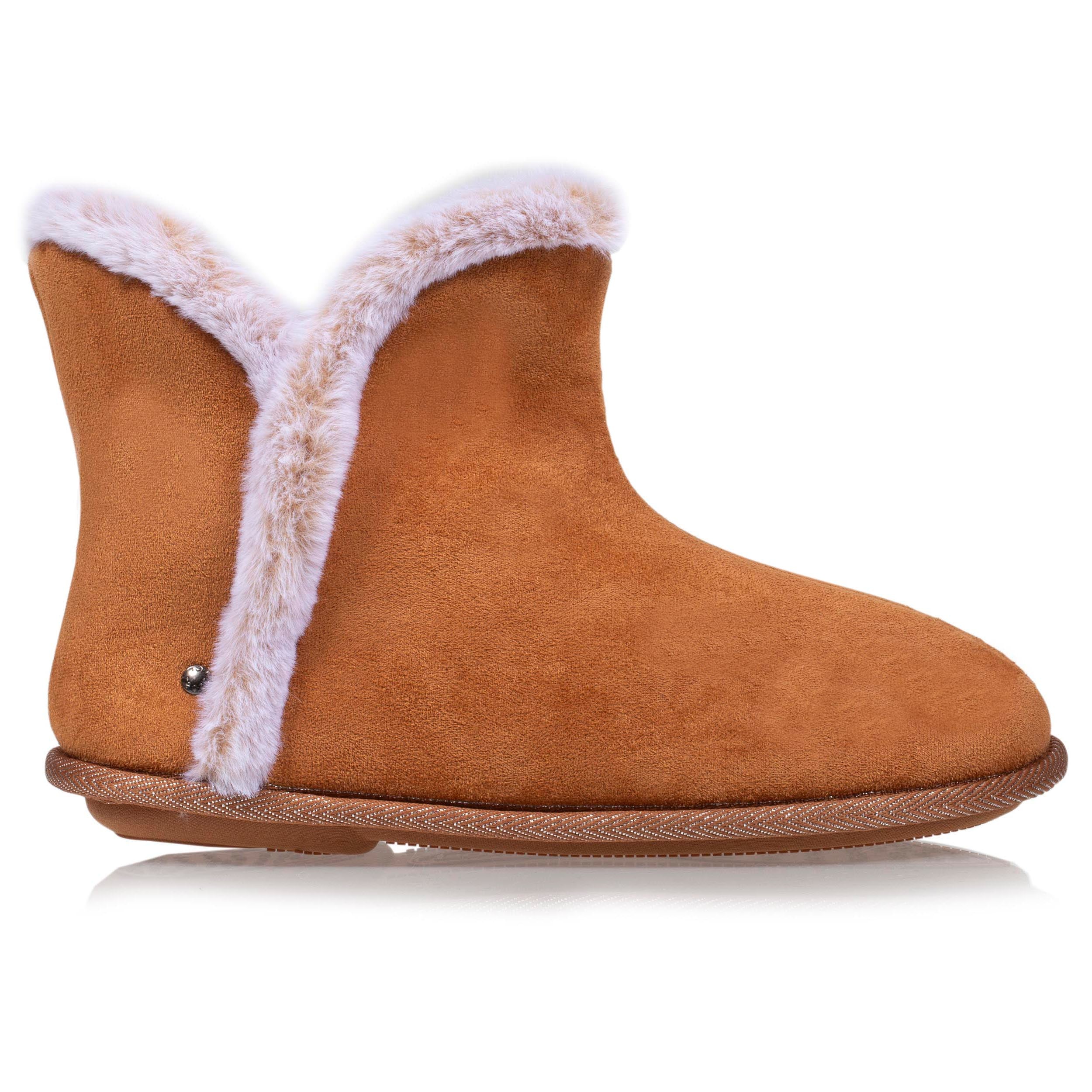 isotoner-chaussons-bottillons-femme-su-dine-camel-fourrure image 8