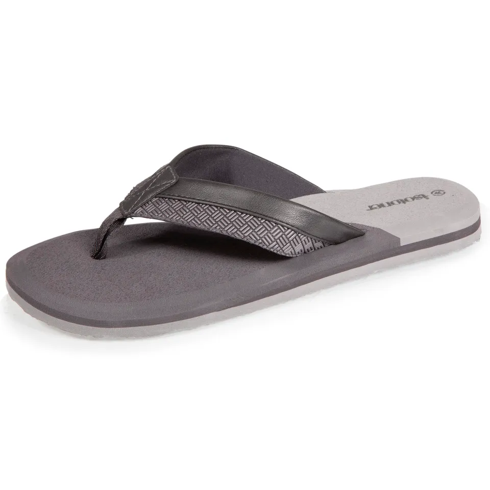 isotoner-tongs-homme-tress-es-bicolores-grises image 1