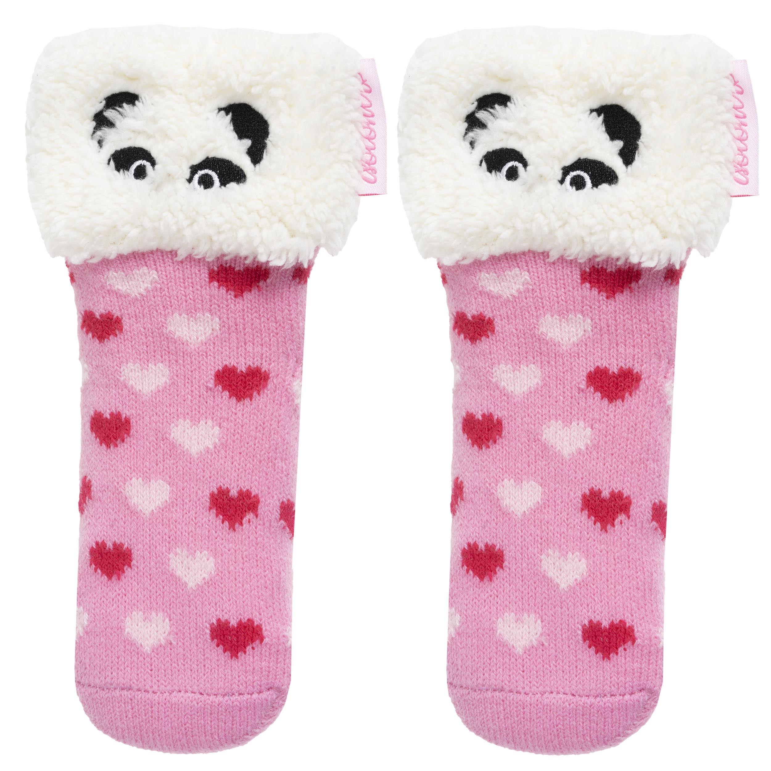 isotoner-chaussettes-fourr-es-enfant-rose-panda-1-8-ans-sherpa-antid-rapantes image 1