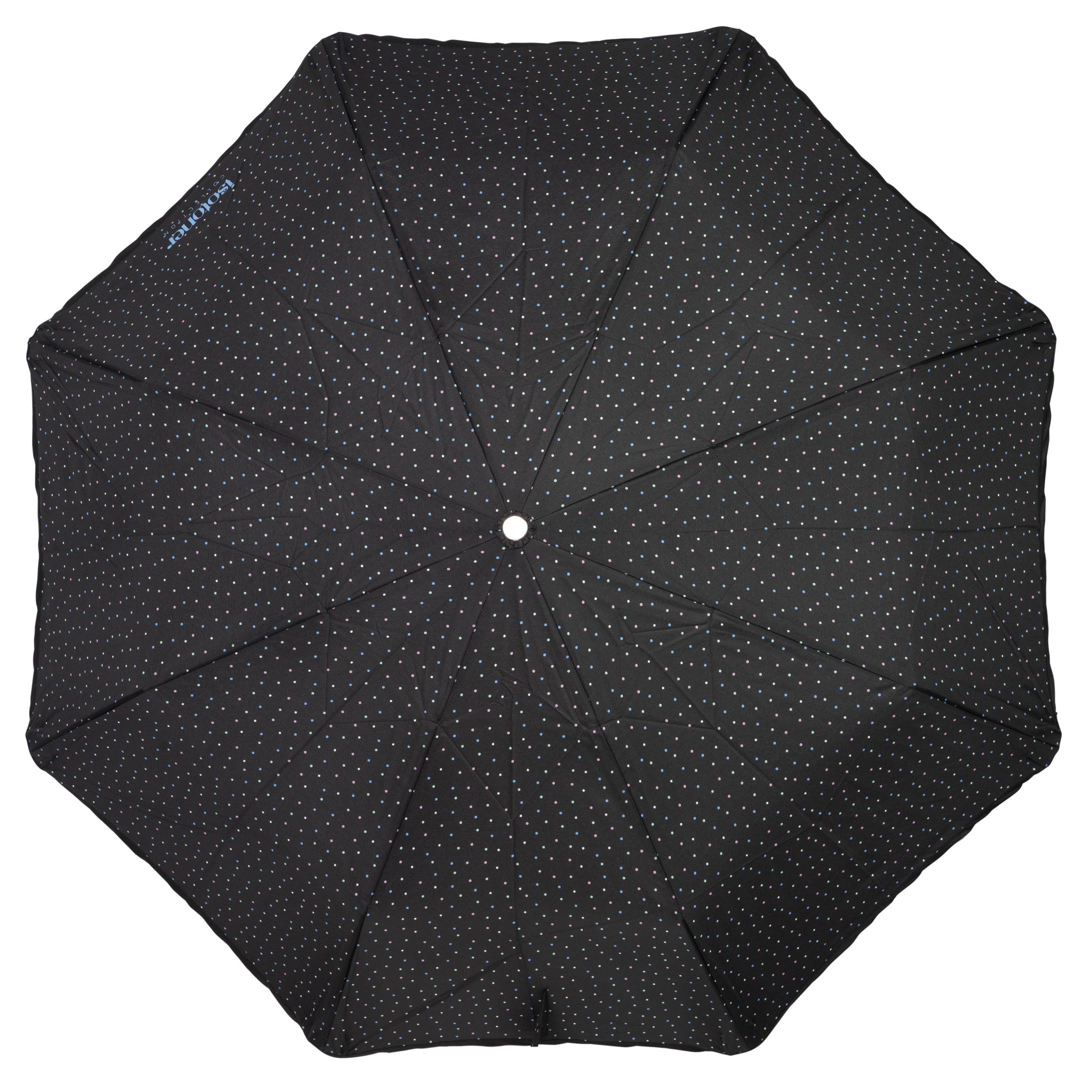 isotoner-parapluie-x-tra-solide-28-cm-mini-pois-noir image 3