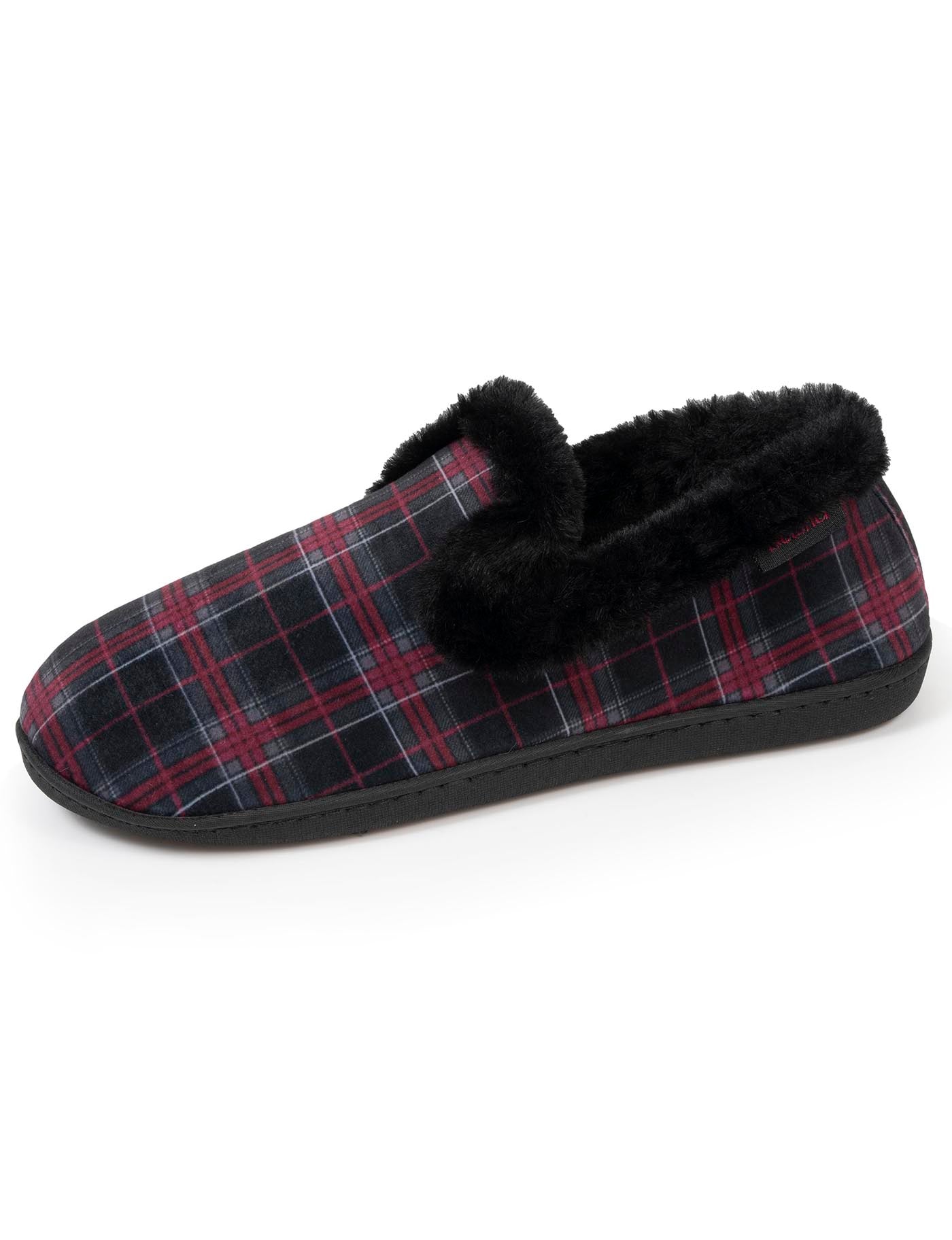 isotoner-chaussons-charentaises-femme-tartan-bordeaux image 6
