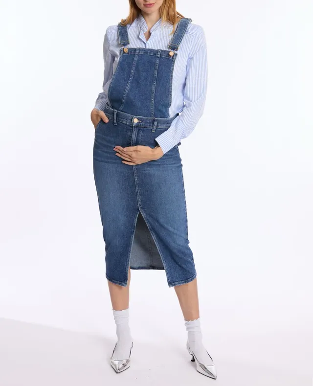 cache-c-ur-emma-salopette-2-en-1-de-grossesse-jupe-haut-amovible-mid-blue-used image 1