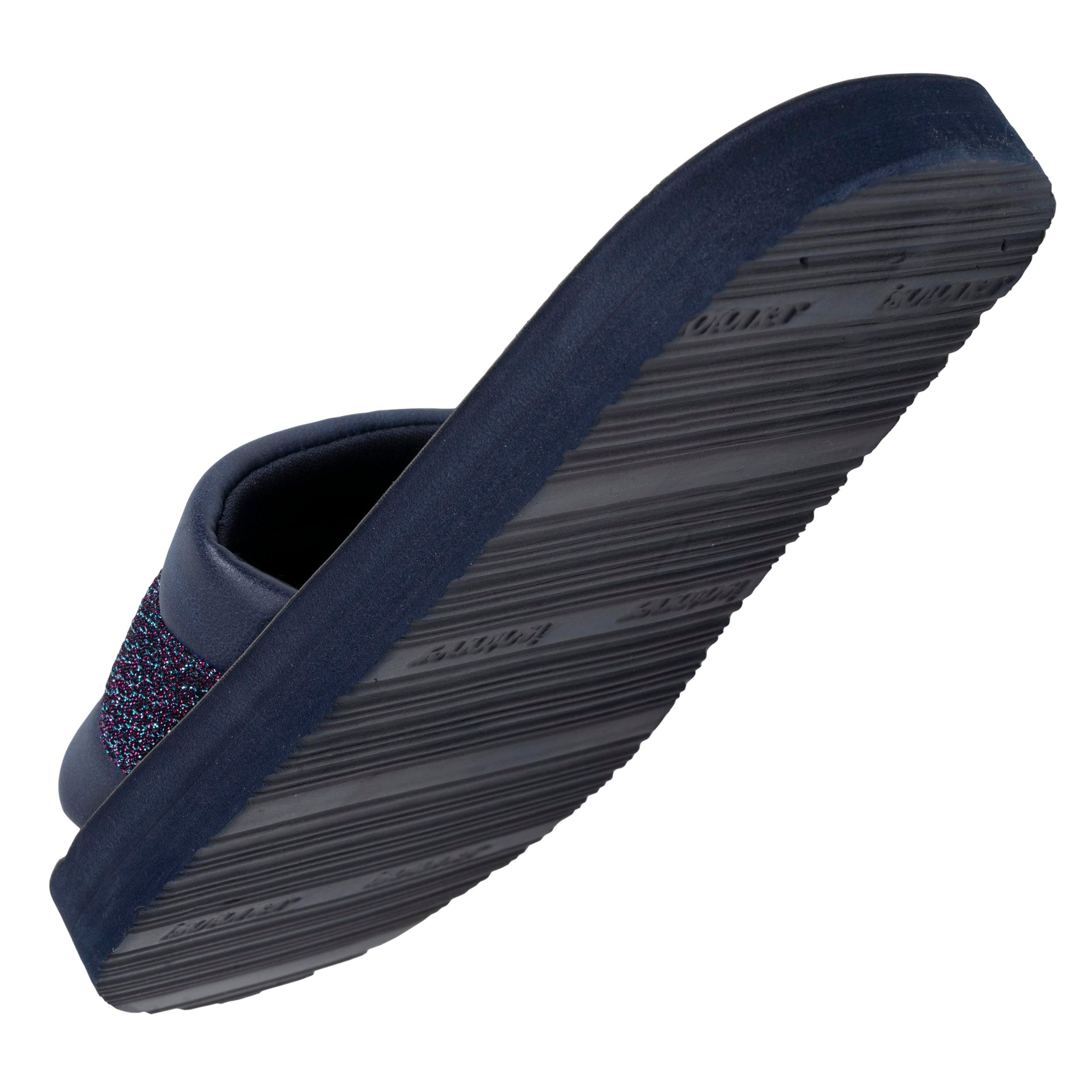 isotoner-mules-claquettes-femme-moul-es-marine-paillet image 5
