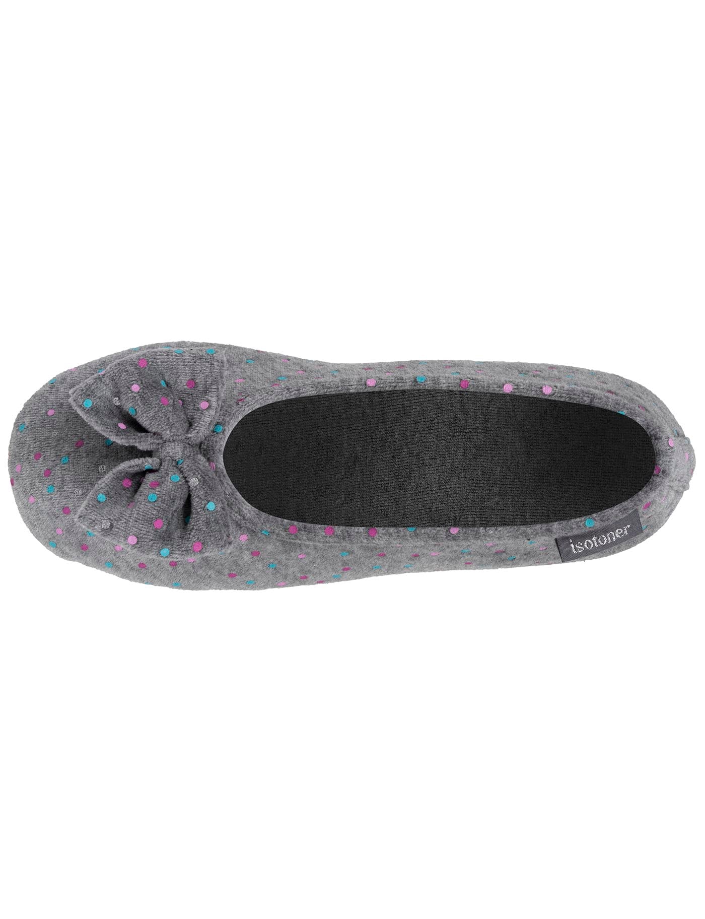 isotoner-chaussons-ballerines-femme-pois-gris-m-moire-de-forme image 7