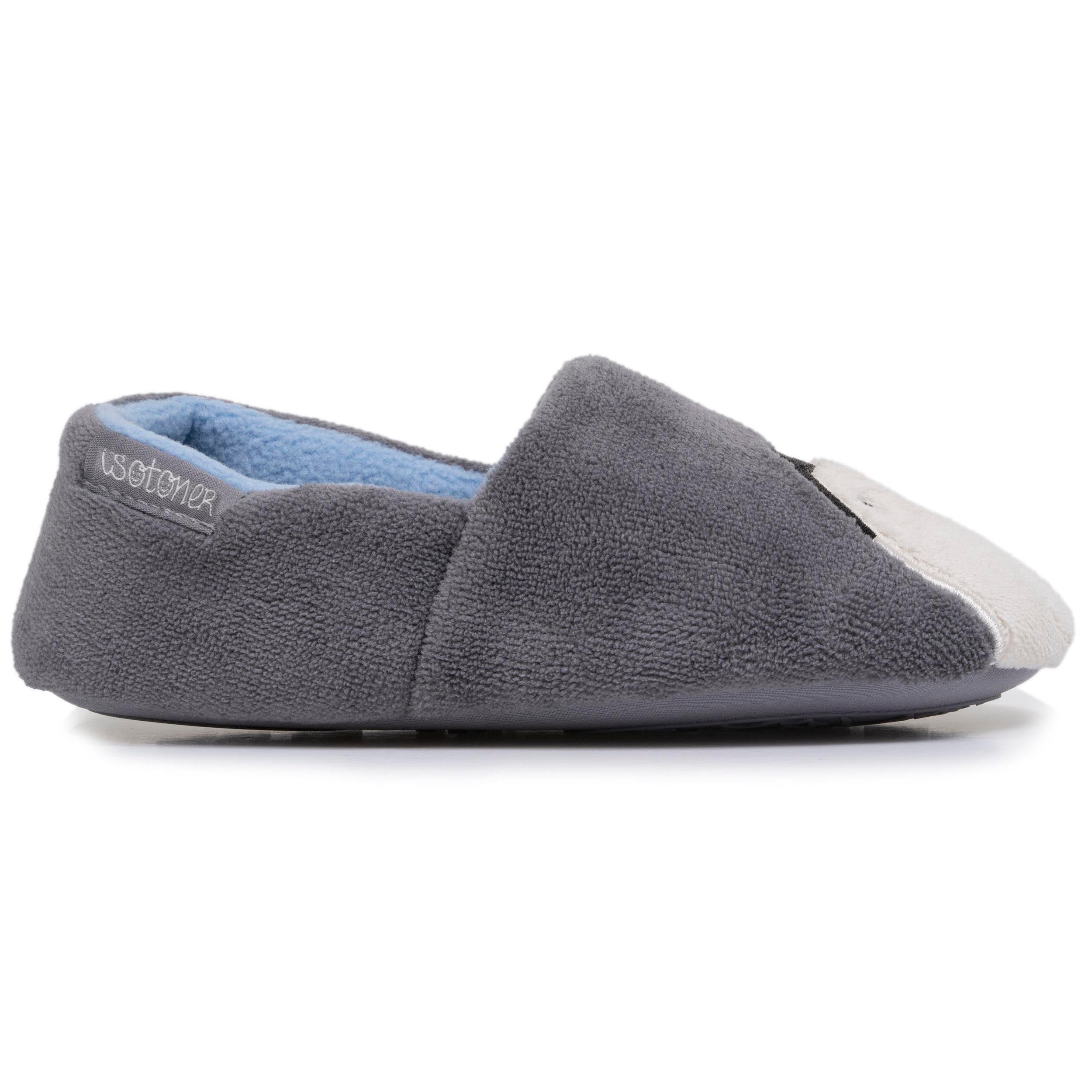 isotoner-chaussons-slippers-enfant-gris-pingouin-blanc image 8