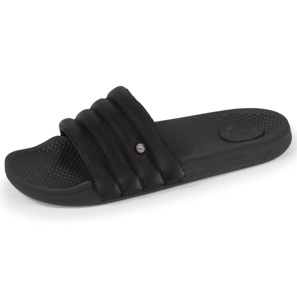 isotoner-mules-claquettes-femme-matelass-noir image 1