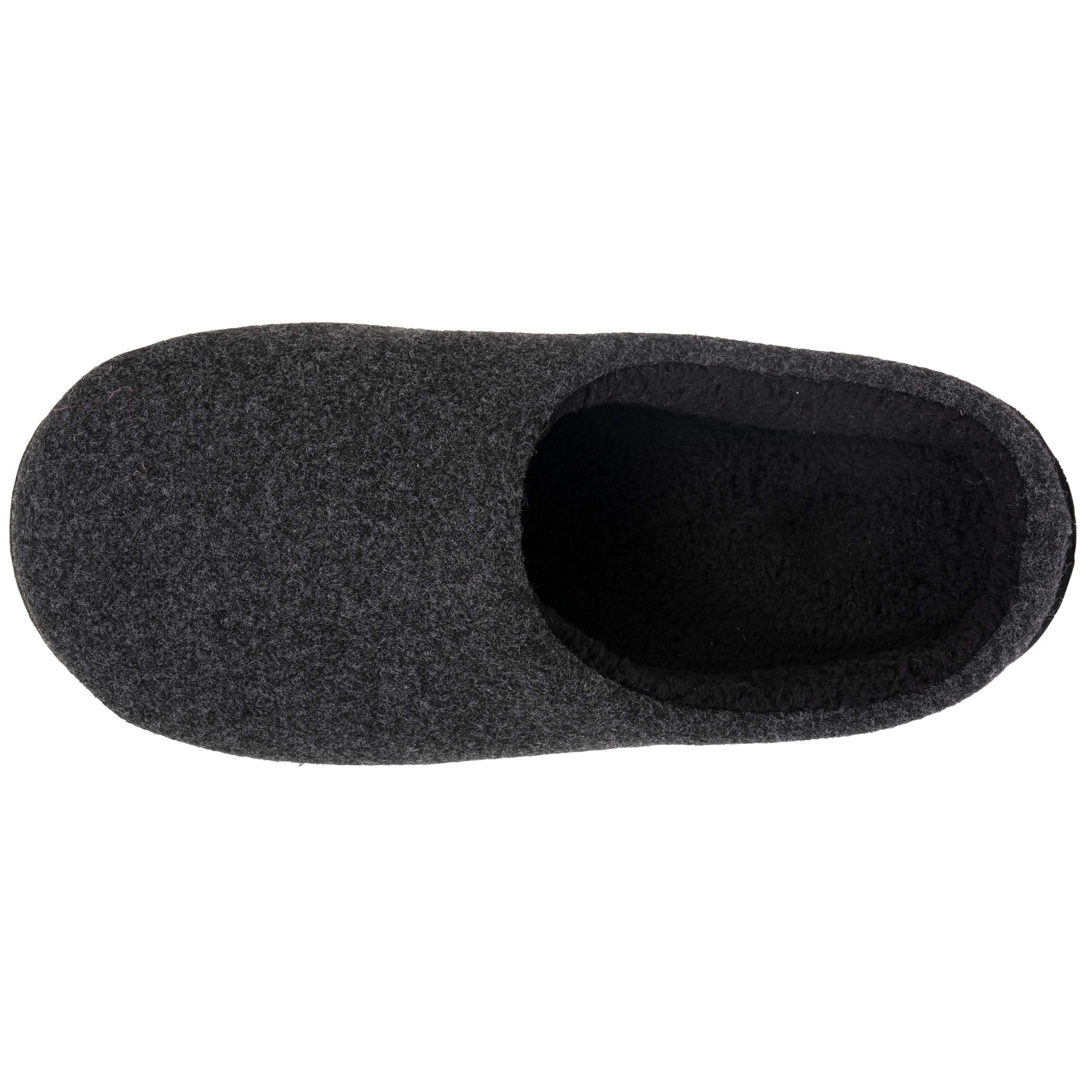 isotoner-chaussons-mules-homme-noir-feutrine-chin-e image 3