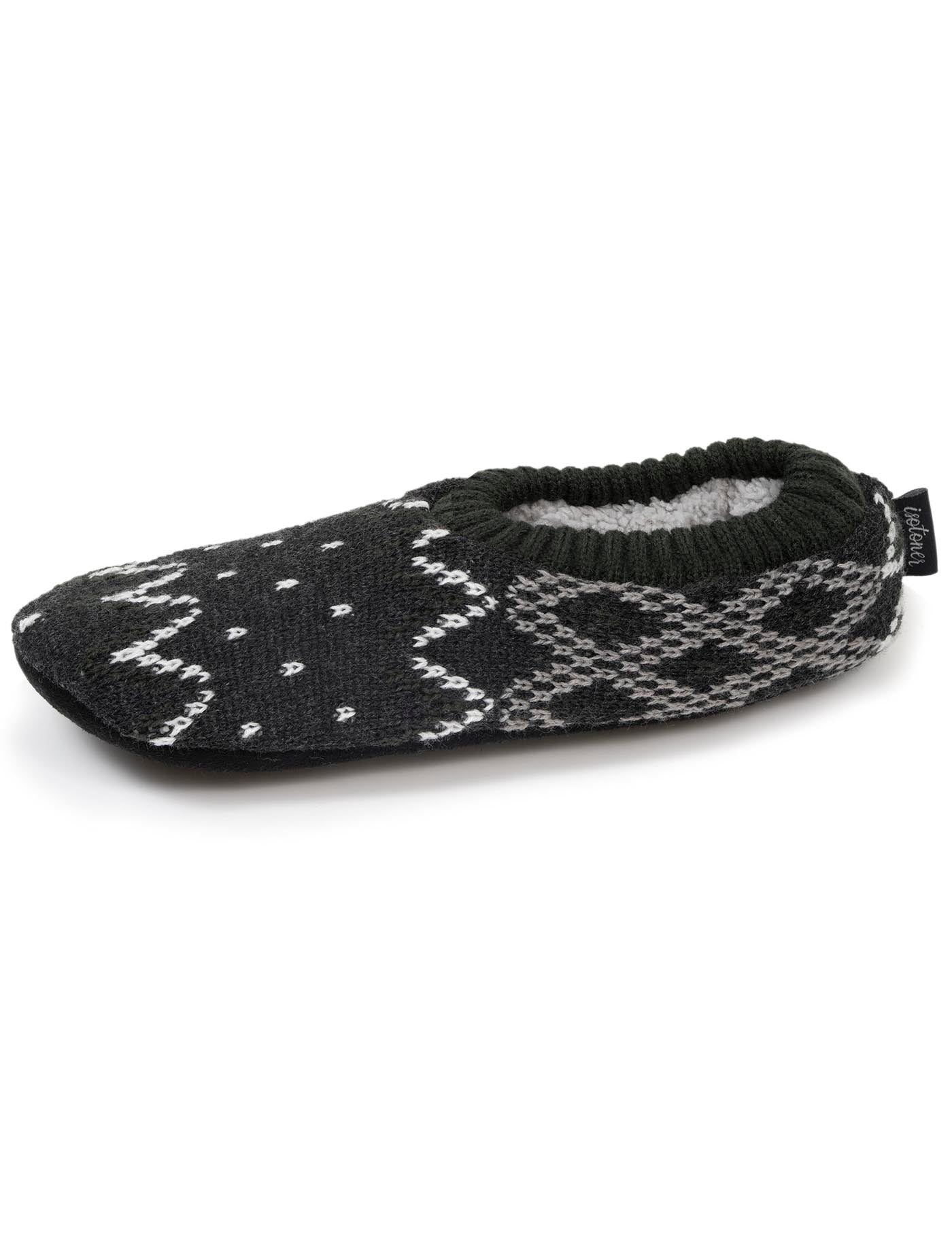 isotoner-chaussettes-chaussons-homme-jacquard-gris image 6