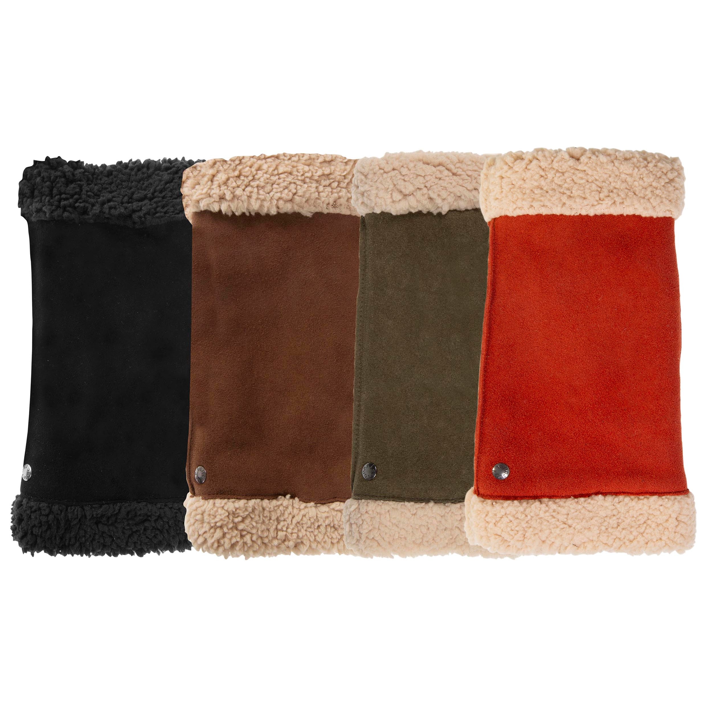 isotoner-mitaines-femme-cuir-velours-fourr-mandarine image 2